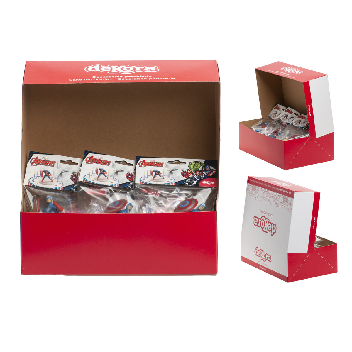 KIT PVC RETAIL CAP AMERICA CON 10 VELAS PARA DECORAR TARTAS