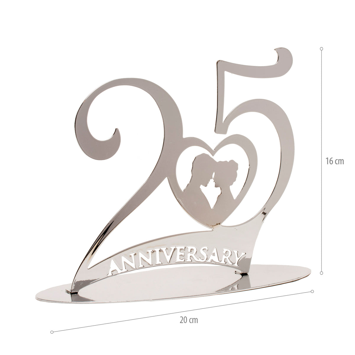 25 ANIVERSARIO METAL PLATA 20X16CM