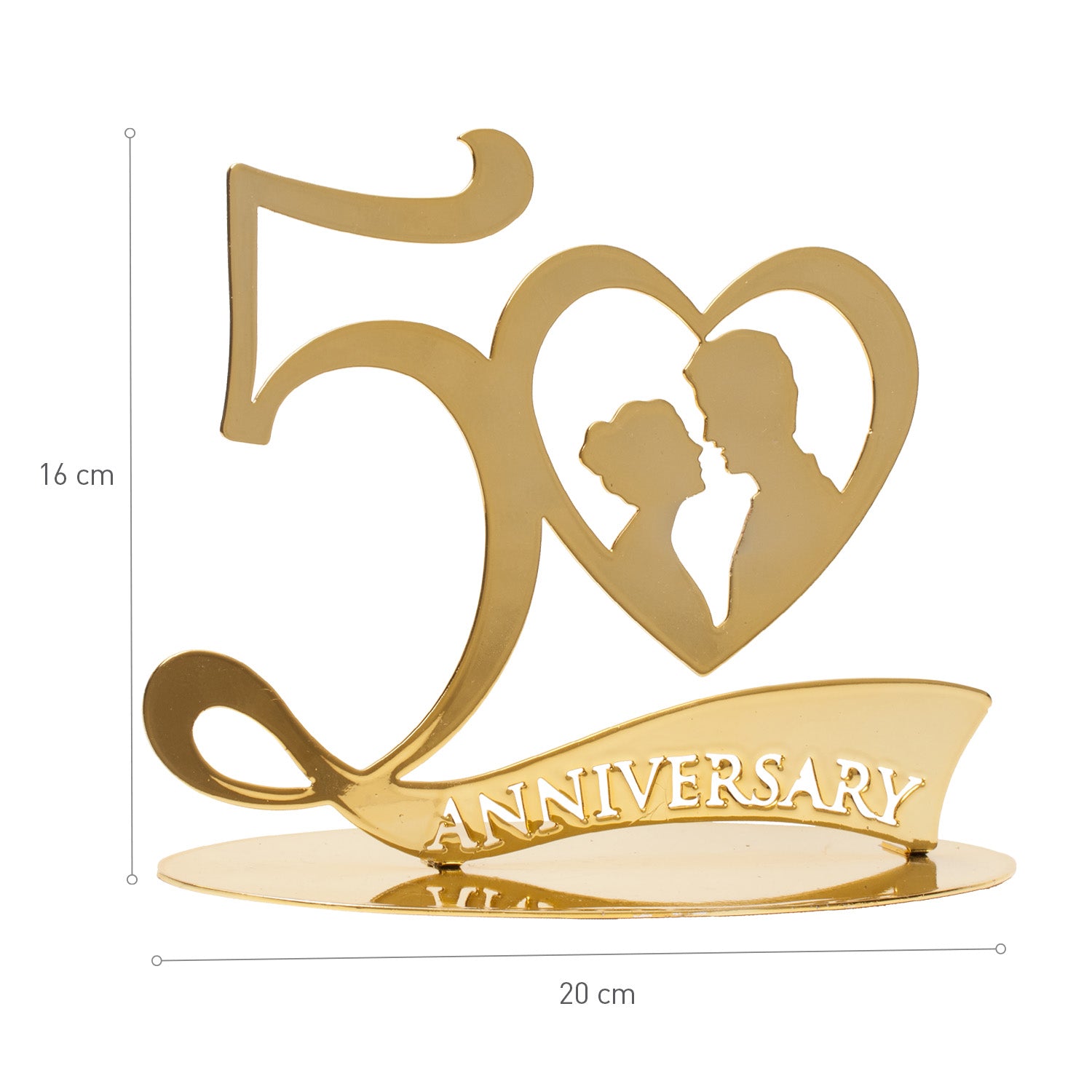 50 ANIVERSARIO METAL ORO 20X16CM