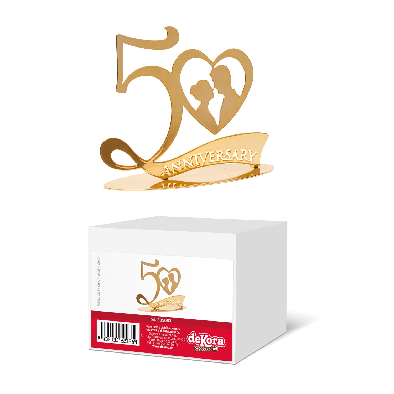 50 ANIVERSARIO METAL ORO 20X16CM