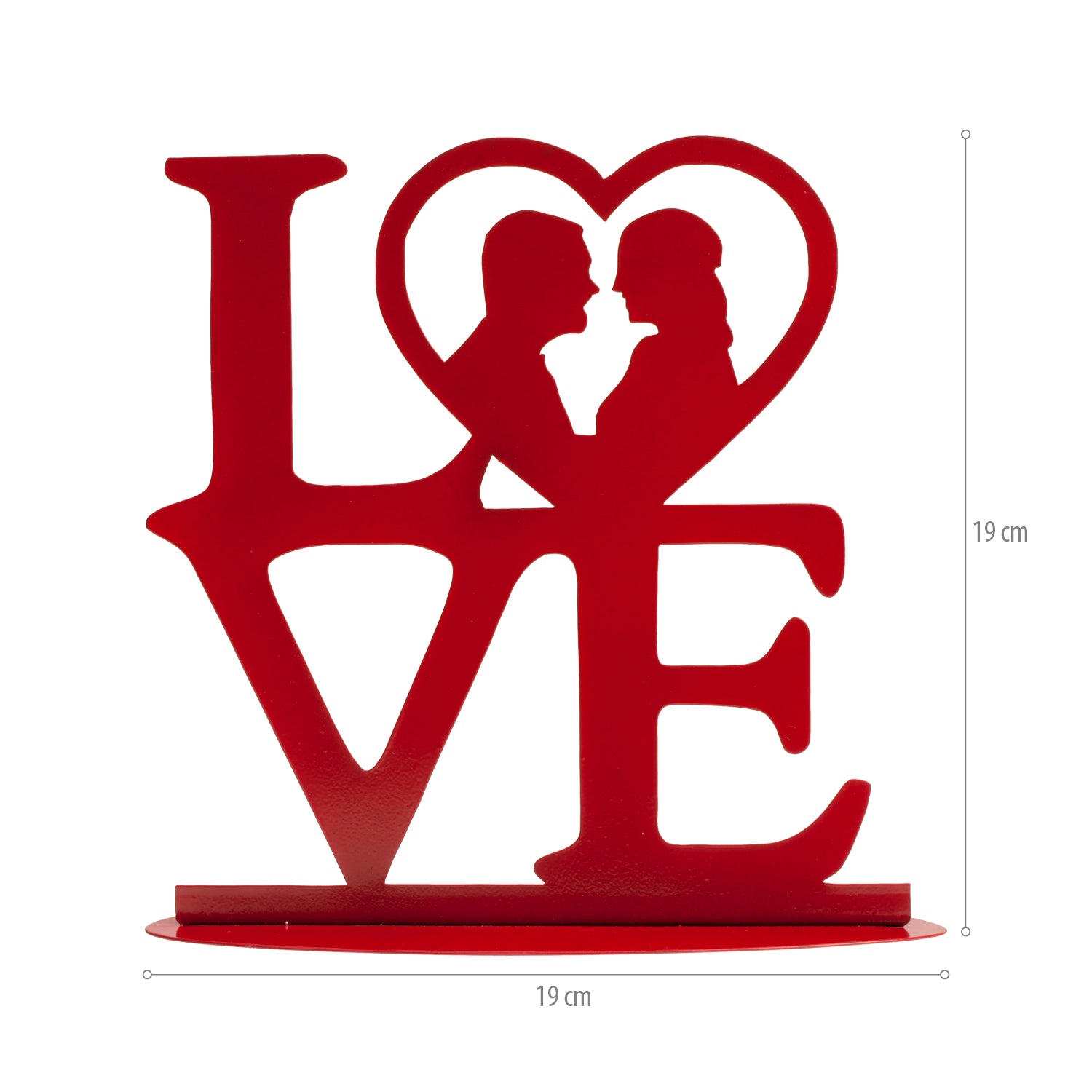 BODA METAL LOVE ROJO 19X19CM