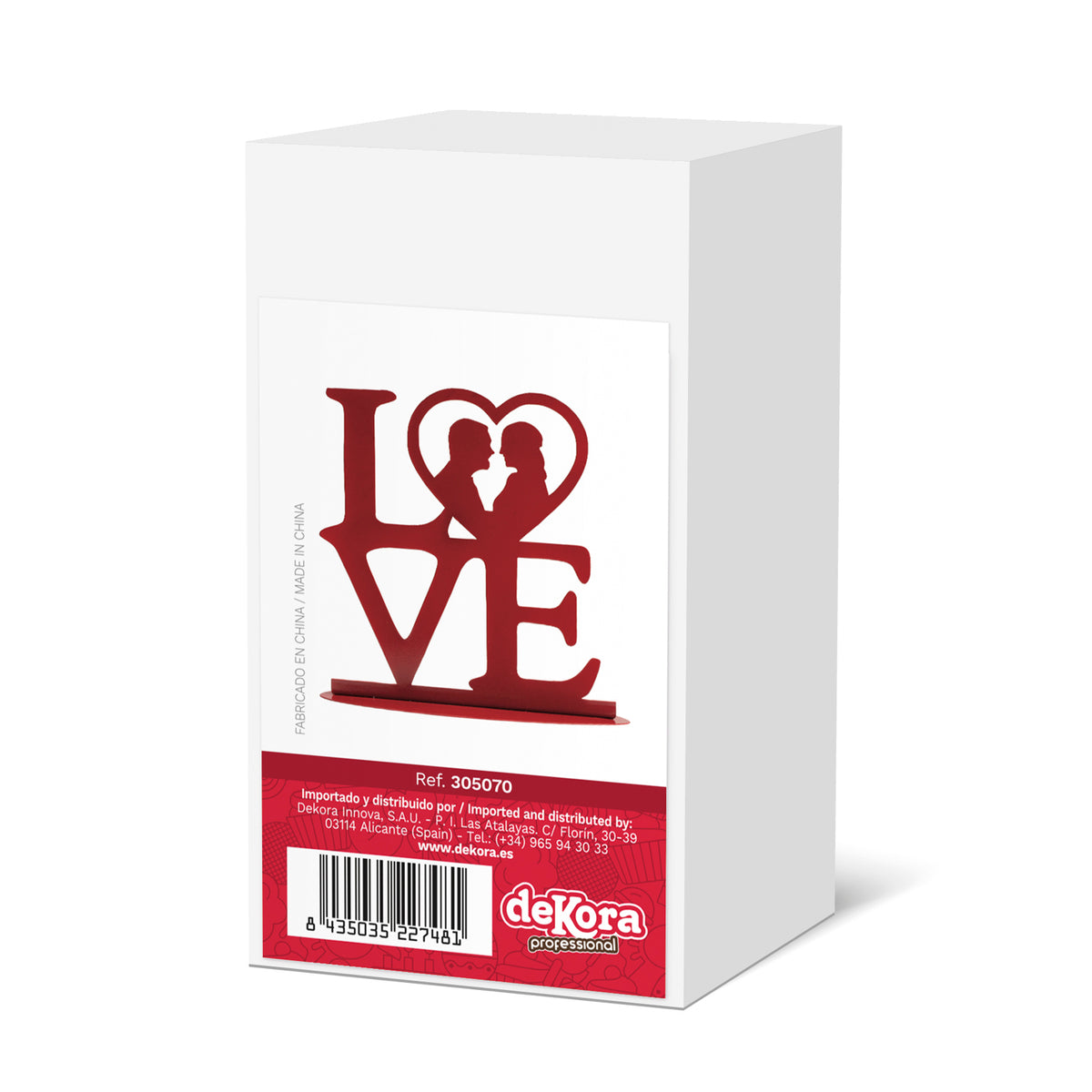 BODA METAL LOVE ROJO 19X19CM
