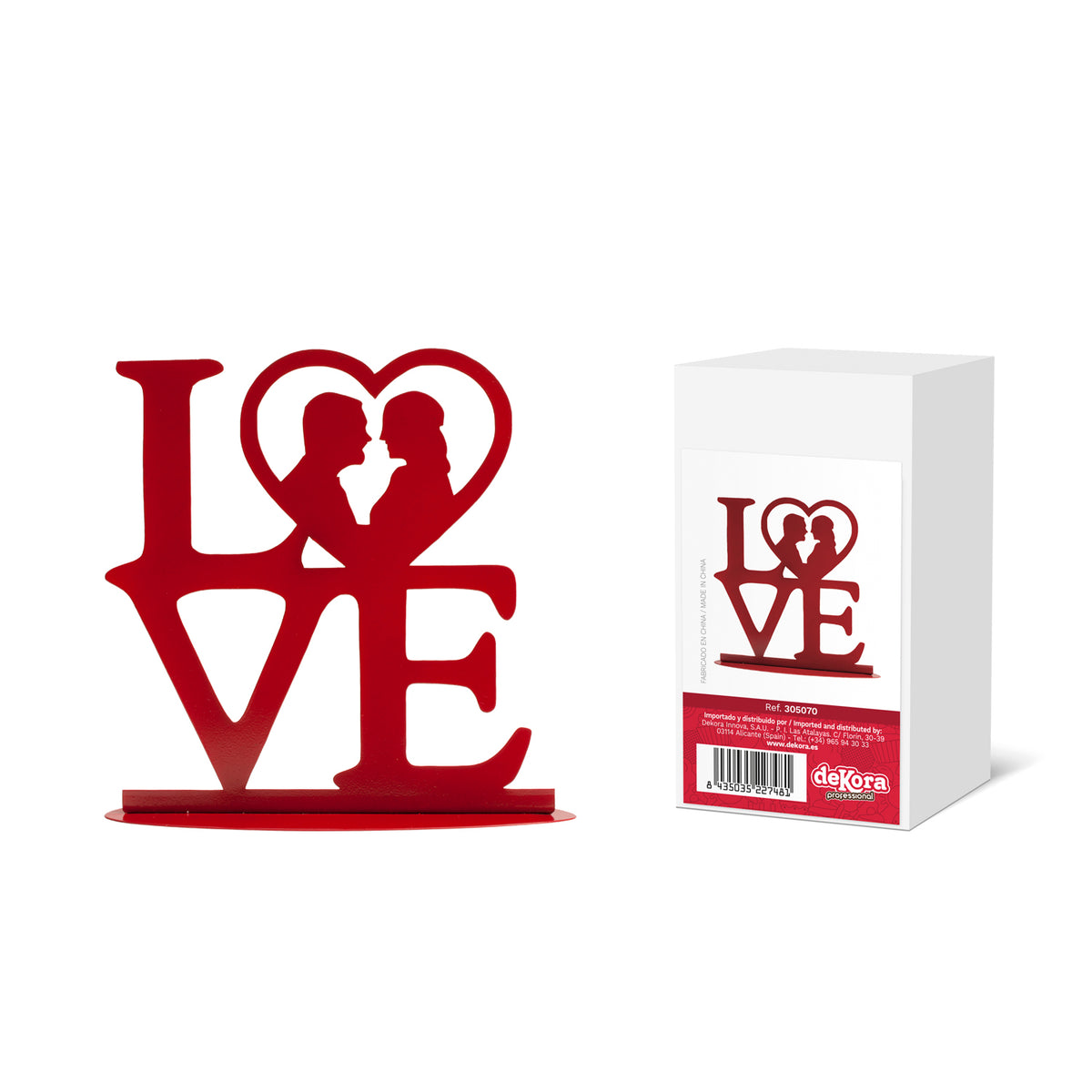 BODA METAL LOVE ROJO 19X19CM
