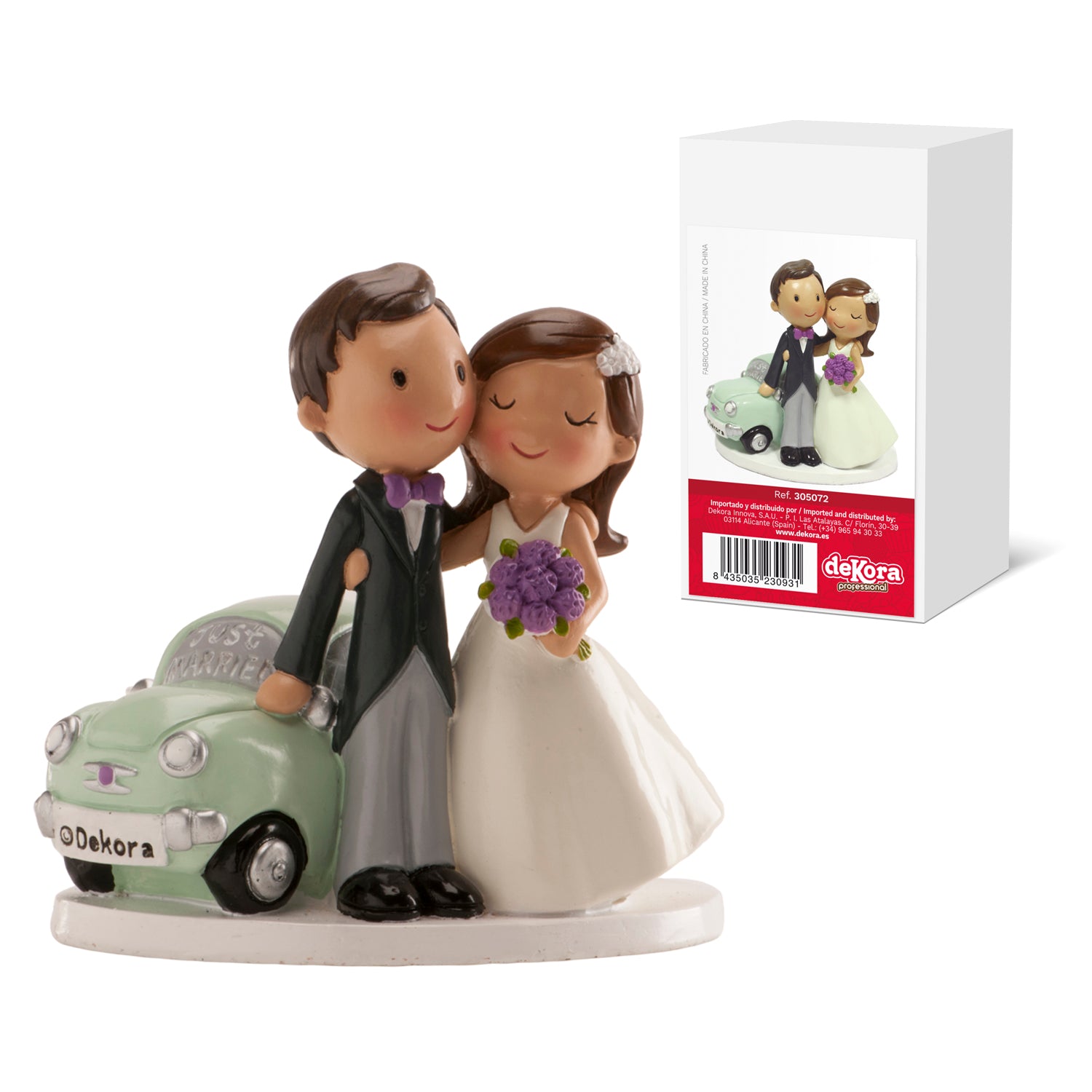 PAREJA BODA COCHE JUST MARRIED 12CM