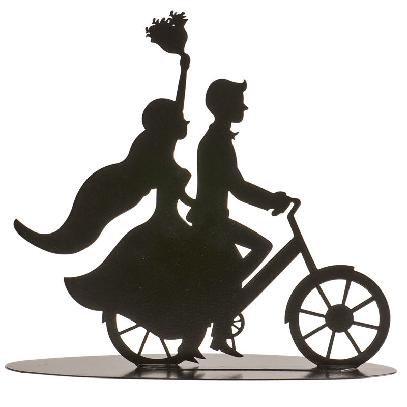 PAREJA BODA METAL NEGRO BICICLETA 18 CM