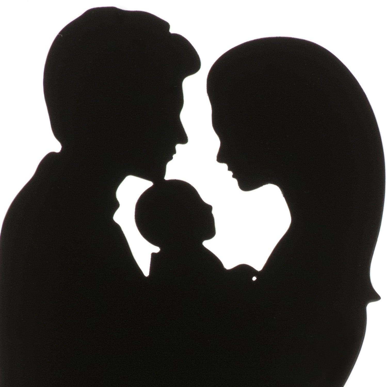 PAREJA BODA CON BEBE DE METAL NEGRO 18CM