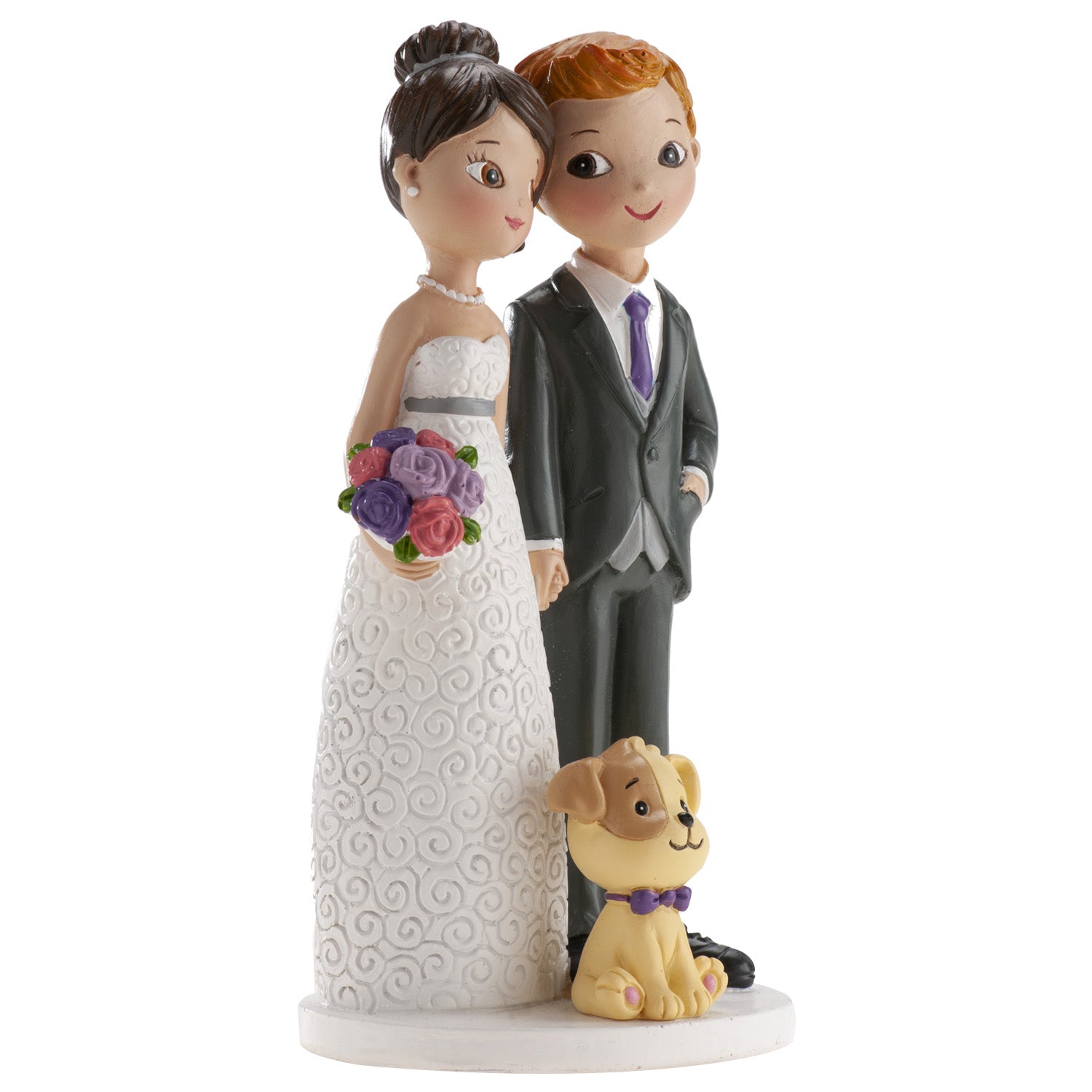 PAREJA BODA CON PERRO 16CM