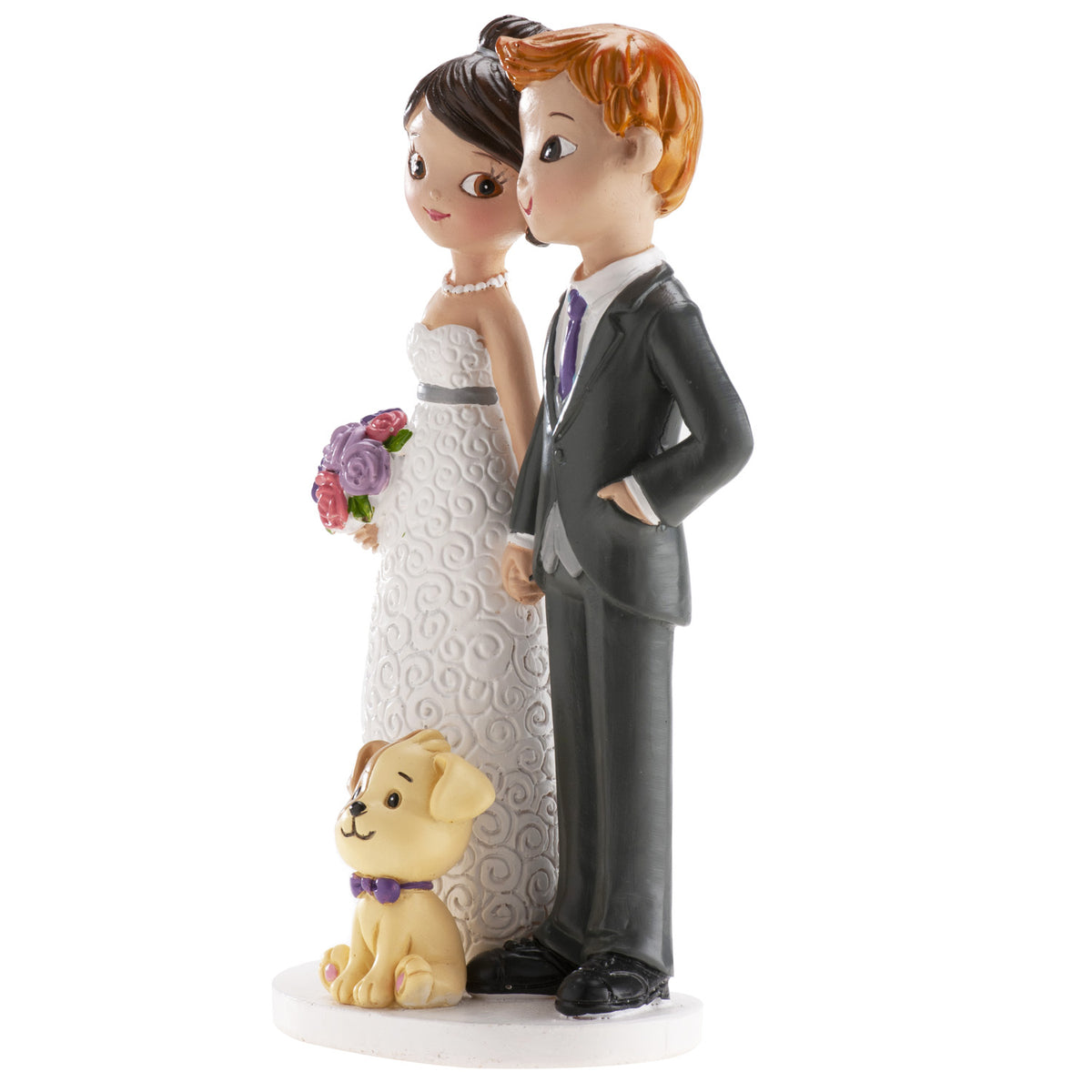 PAREJA BODA CON PERRO 16CM