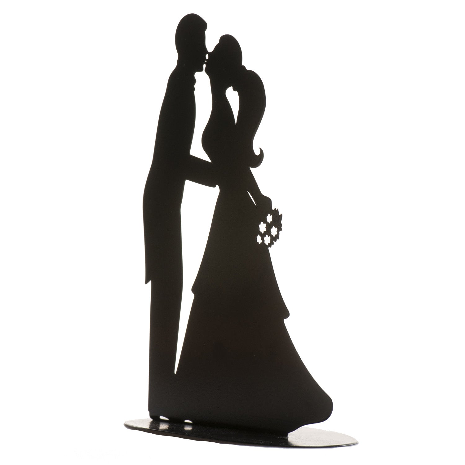 PAREJA BODA BESO DE METAL NEGRO 18CM