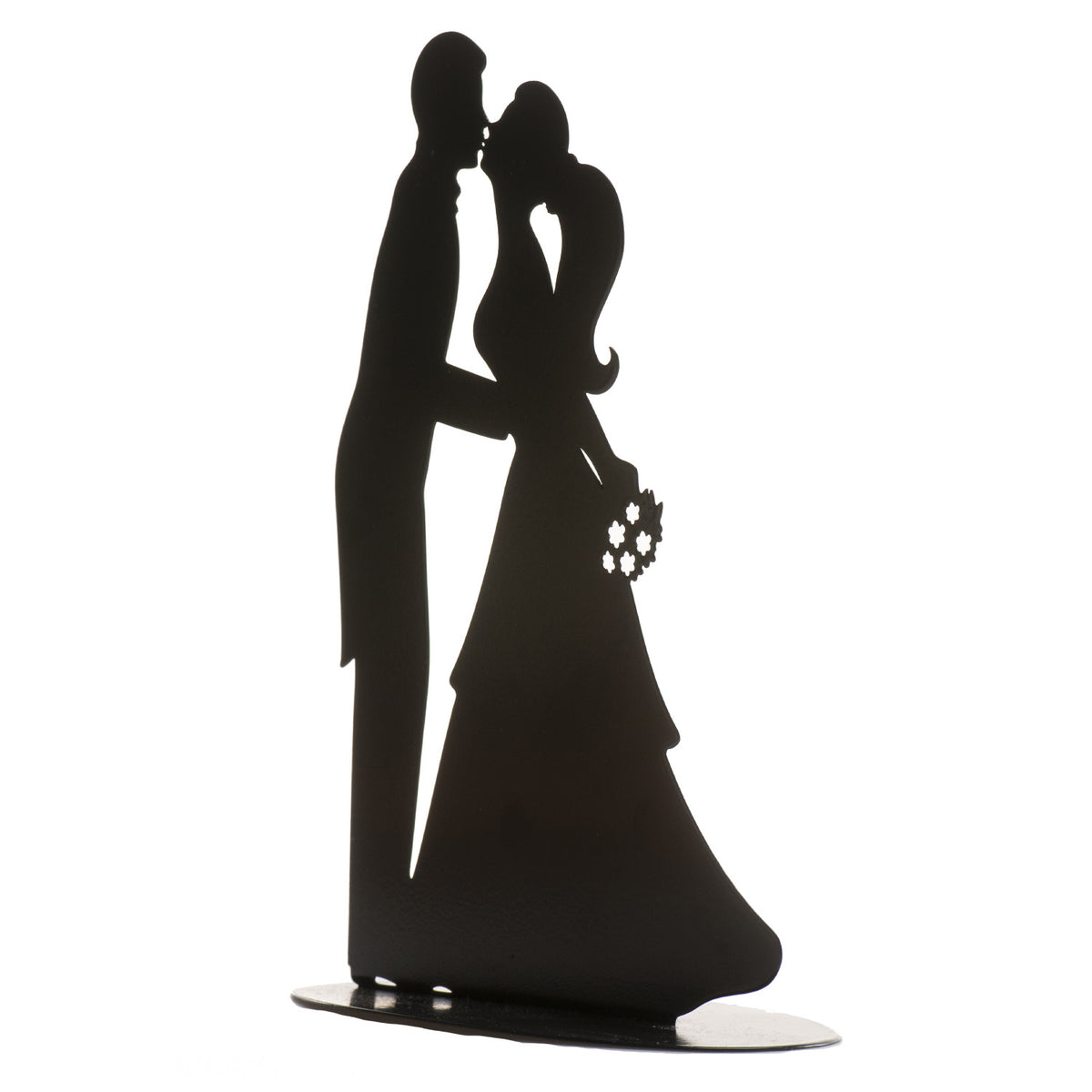 PAREJA BODA BESO DE METAL NEGRO 18CM