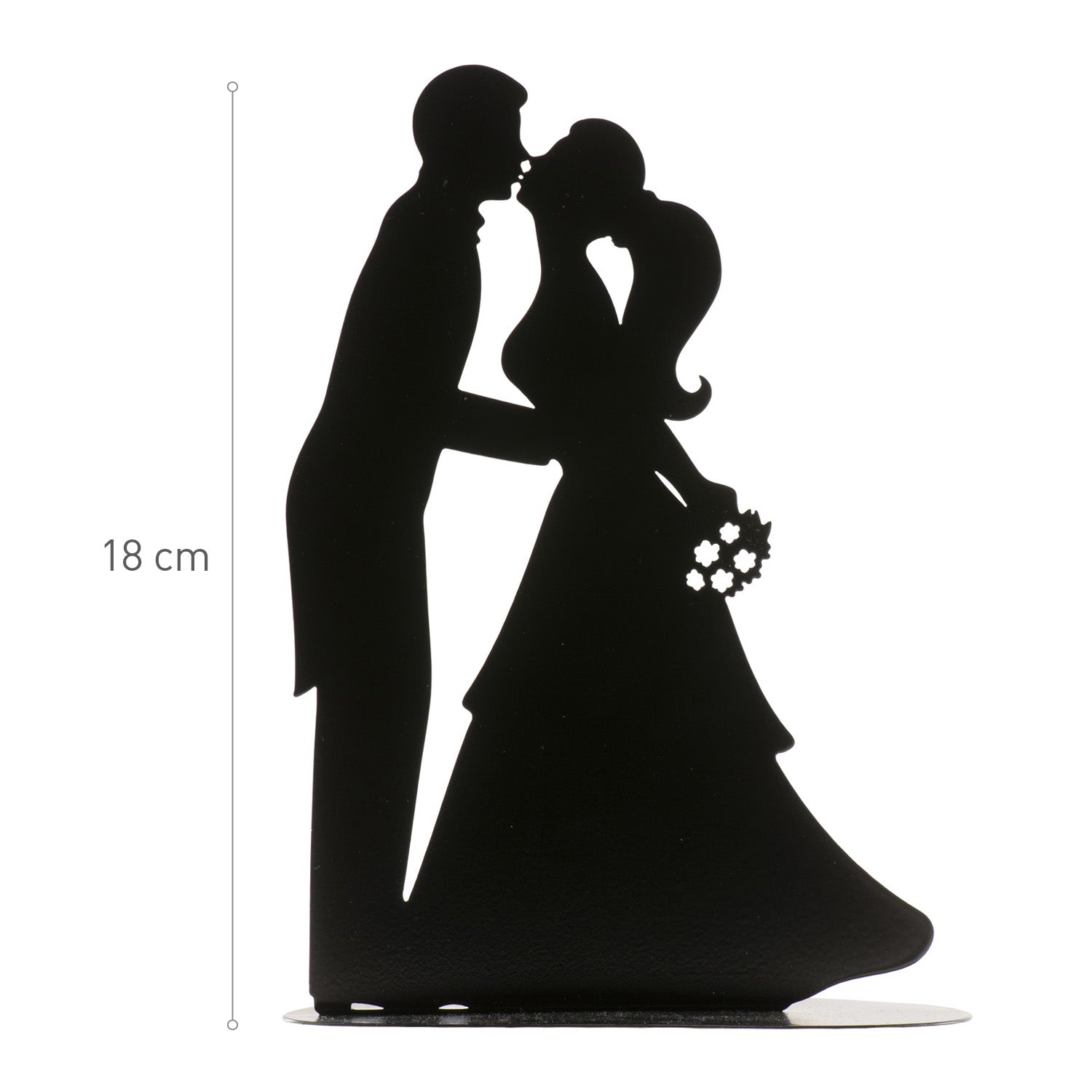 PAREJA BODA BESO DE METAL NEGRO 18CM