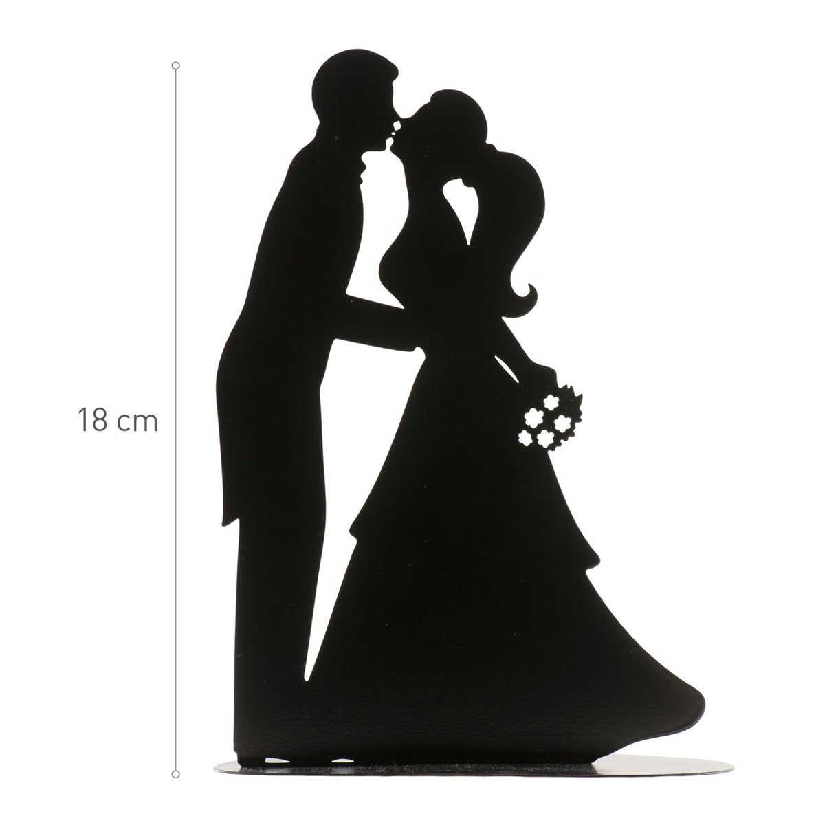 PAREJA BODA BESO DE METAL NEGRO 18CM