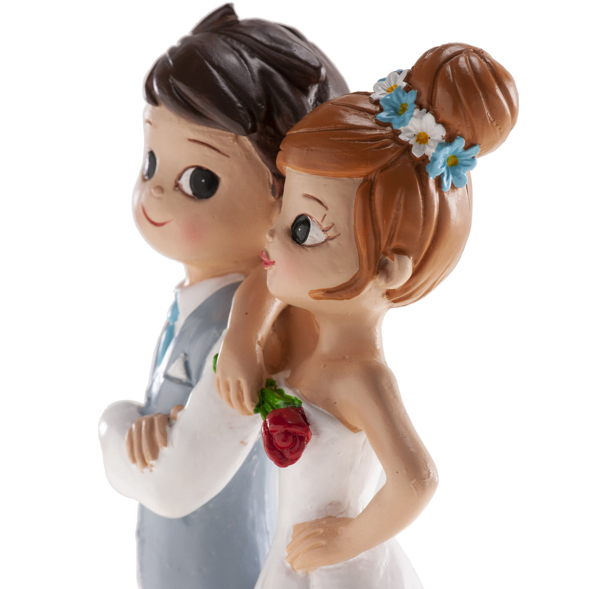 PAREJA BODA CON FLOR 16CM
