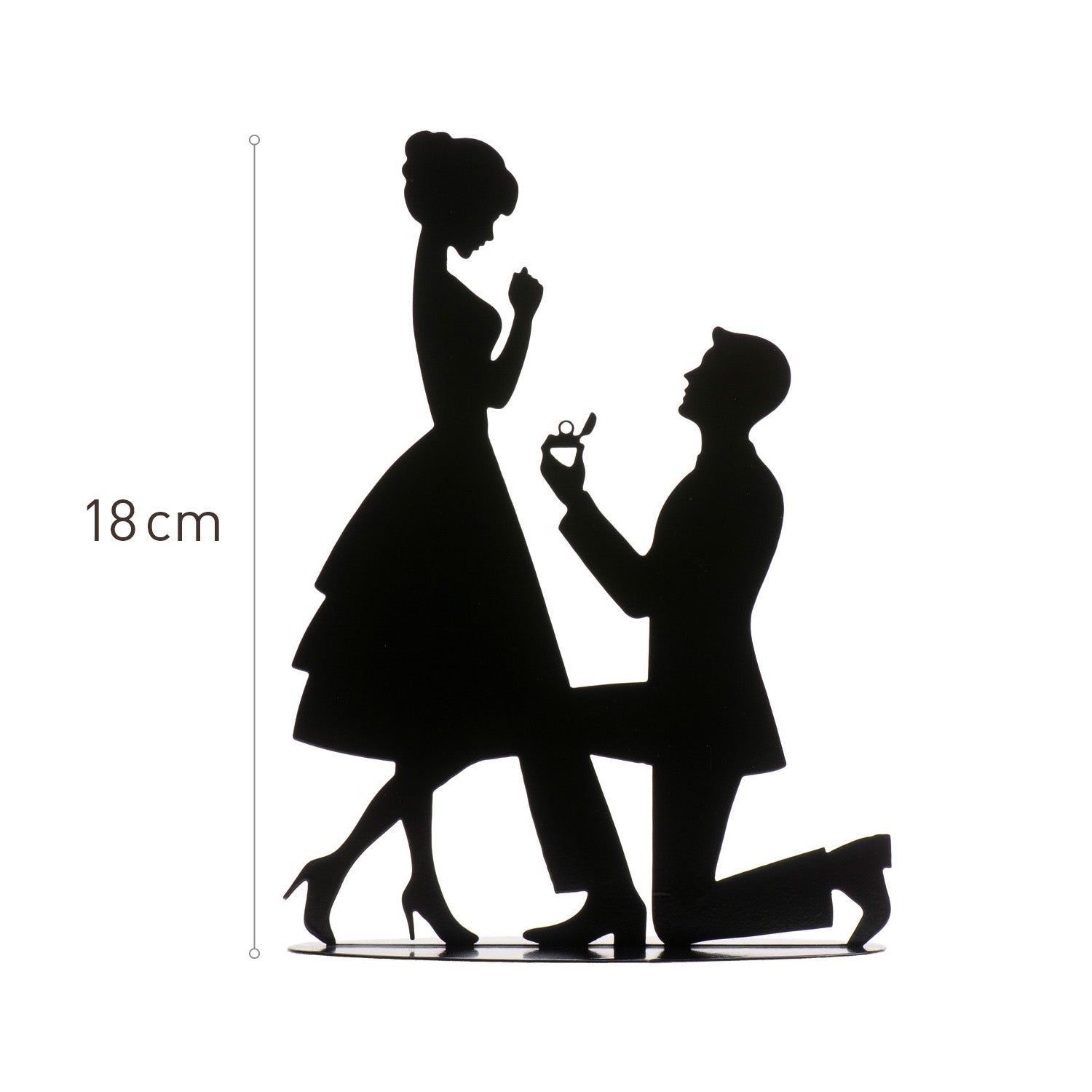 PAREJA BODA PEDIDA DE MANO METAL NEGRO 18CM