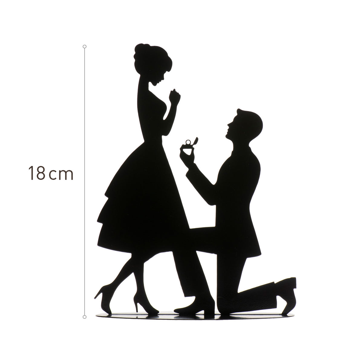 PAREJA BODA PEDIDA DE MANO METAL NEGRO 18CM