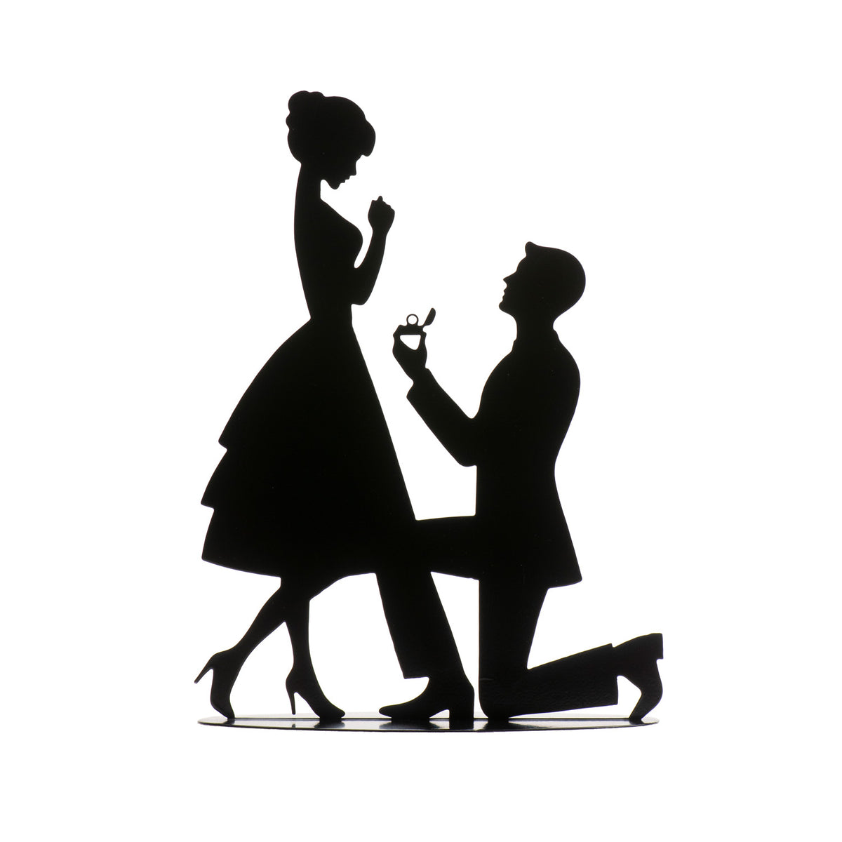 PAREJA BODA PEDIDA DE MANO METAL NEGRO 18CM