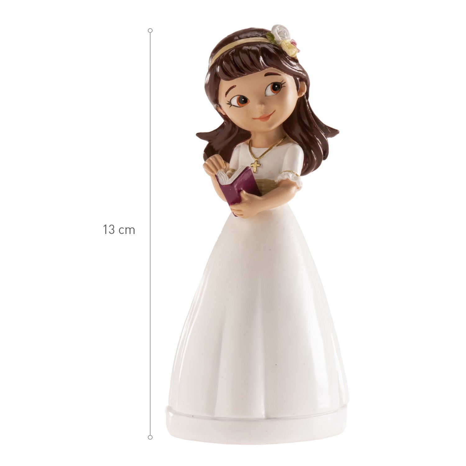 NIÑA COMUNION CON DIADEMA 13CM