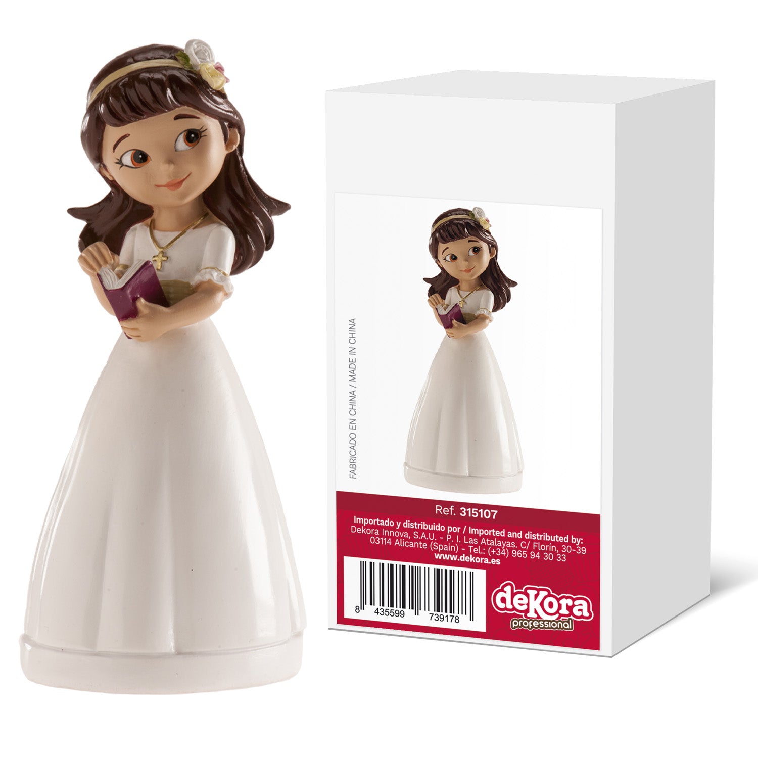 NIÑA COMUNION CON DIADEMA 13CM