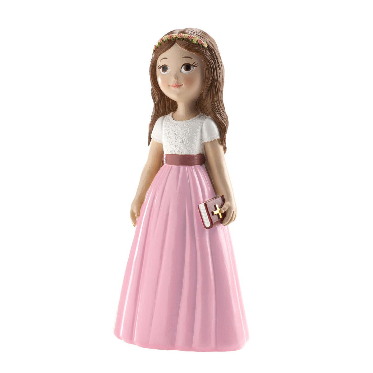 NIÑA COMUNION FALDA ROSA 16CM