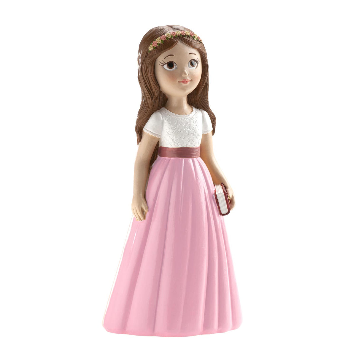 NIÑA COMUNION FALDA ROSA 16CM