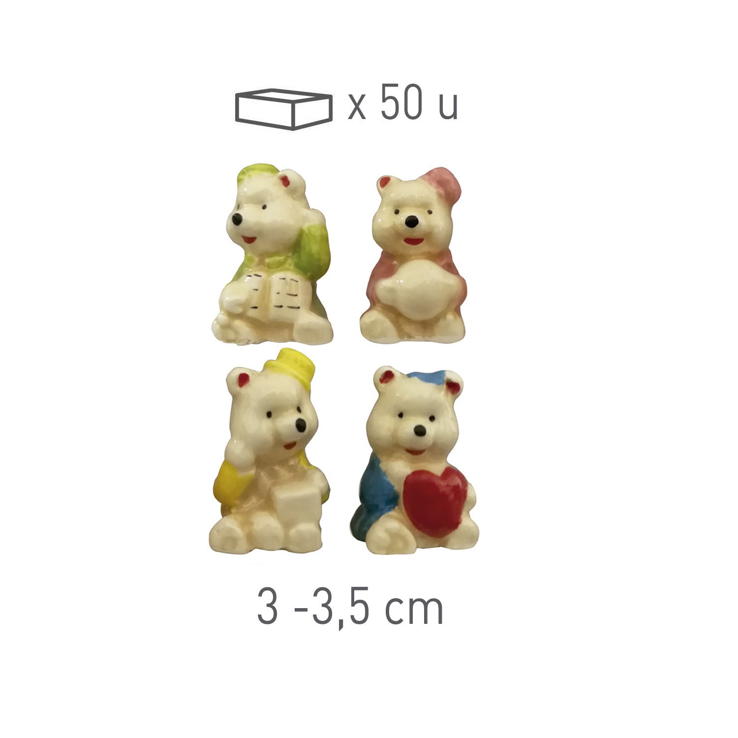 FIGURAS CERAMICA ROSCON 3D OSITOS CON GORRO 3-3.5CM