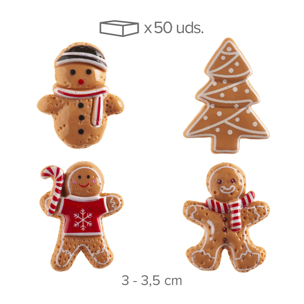 FIGURAS ROSCÓN 2D SURT.GINGERBREAD PVC 3-3.5CM