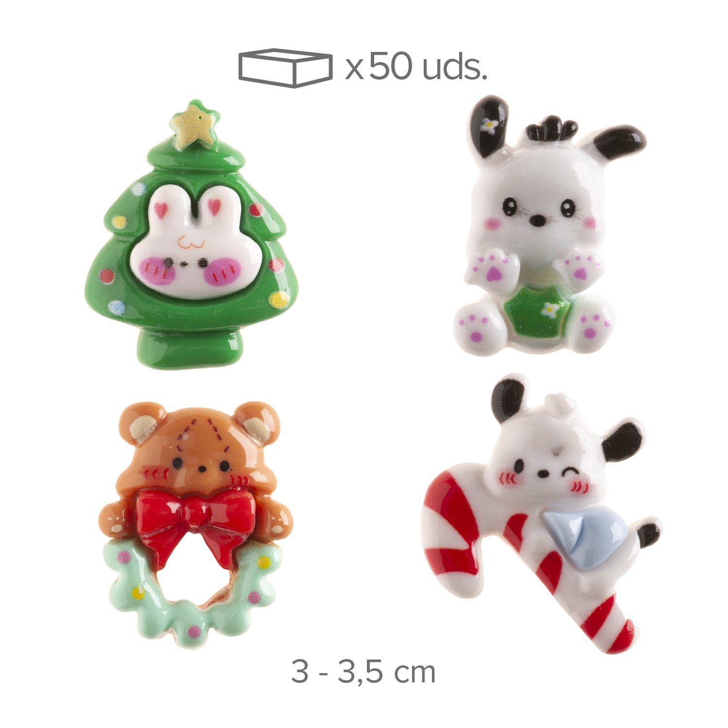 FIGURAS ROSCÓN 2D SURT. SWEET XMAS PVC 3-3.5CM