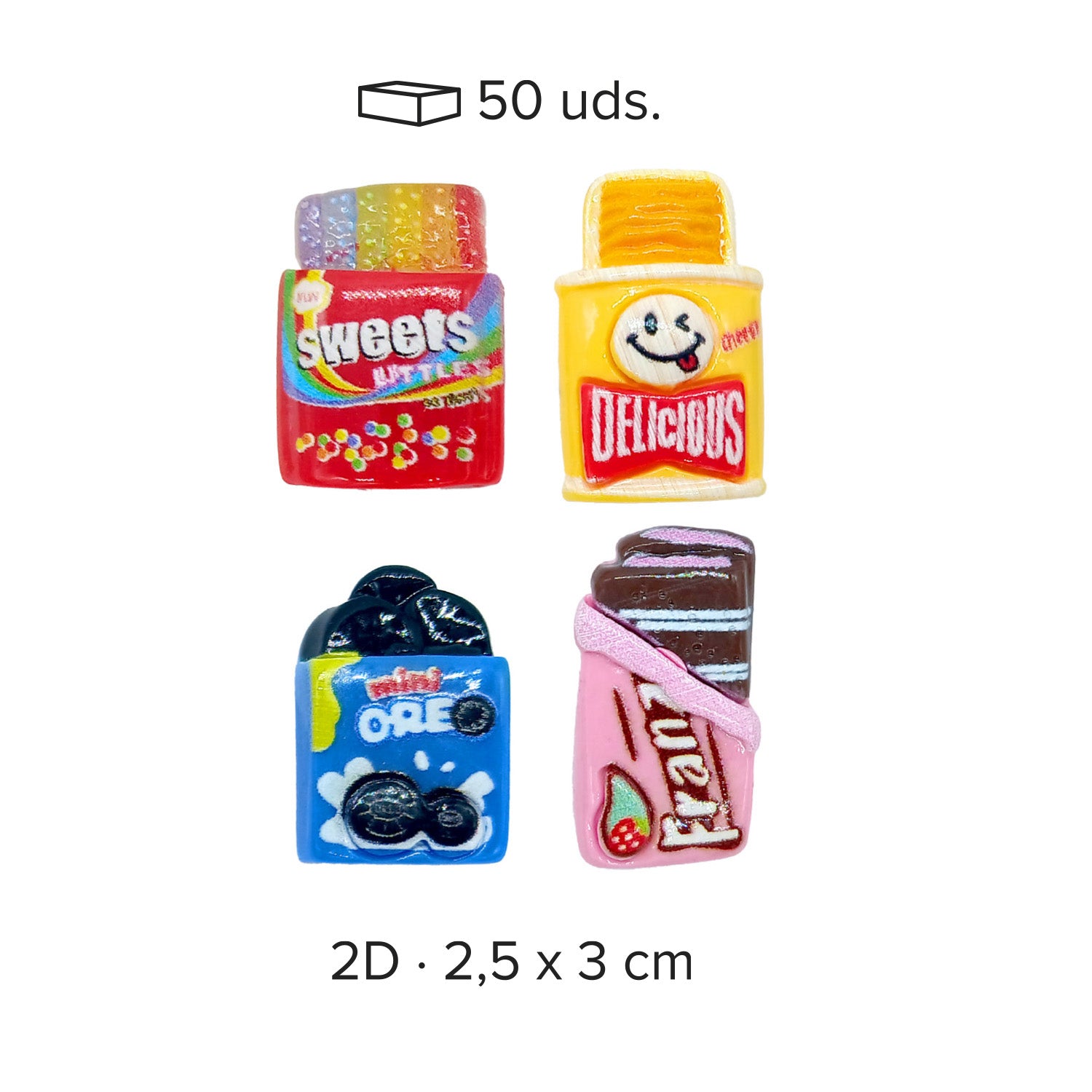 SWEETS XMAS FIGURINES 2D ASSORT. 1.7X2.2CM PVC
