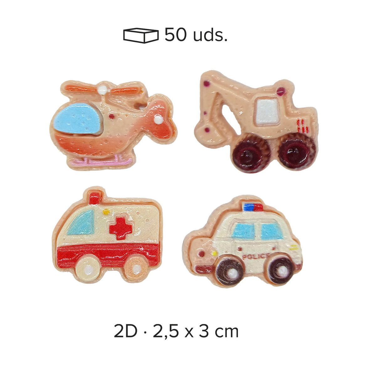 FIGURAS ROSCÓN 2D TRANSPORTES PVC 2.5X2.5CM