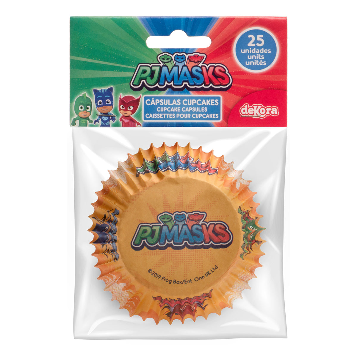 BLISTER 25 CAPSULAS CUPCAKE PJ MASK Ø 5CM H 3CM