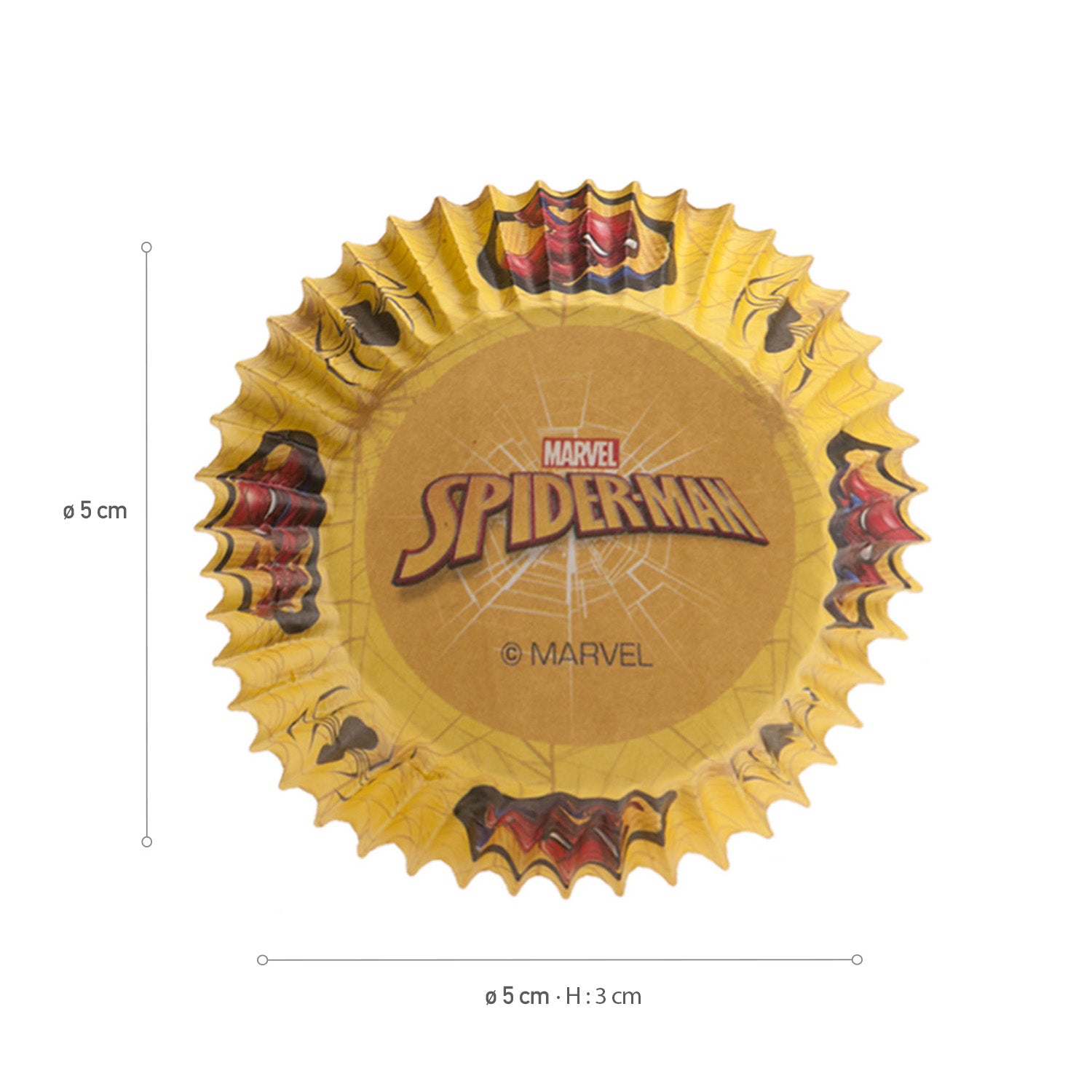 BLISTER 25 CAPSULAS CUPCAKE SPIDERMAN Ø 5CM H 3CM