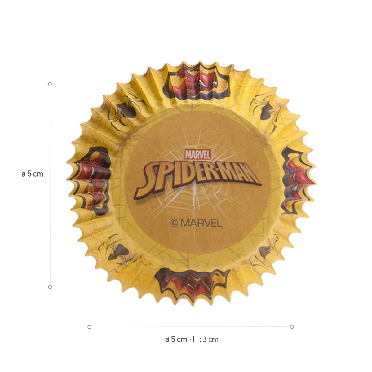 BLISTER 25 CAPSULAS CUPCAKE SPIDERMAN Ø 5CM H 3CM