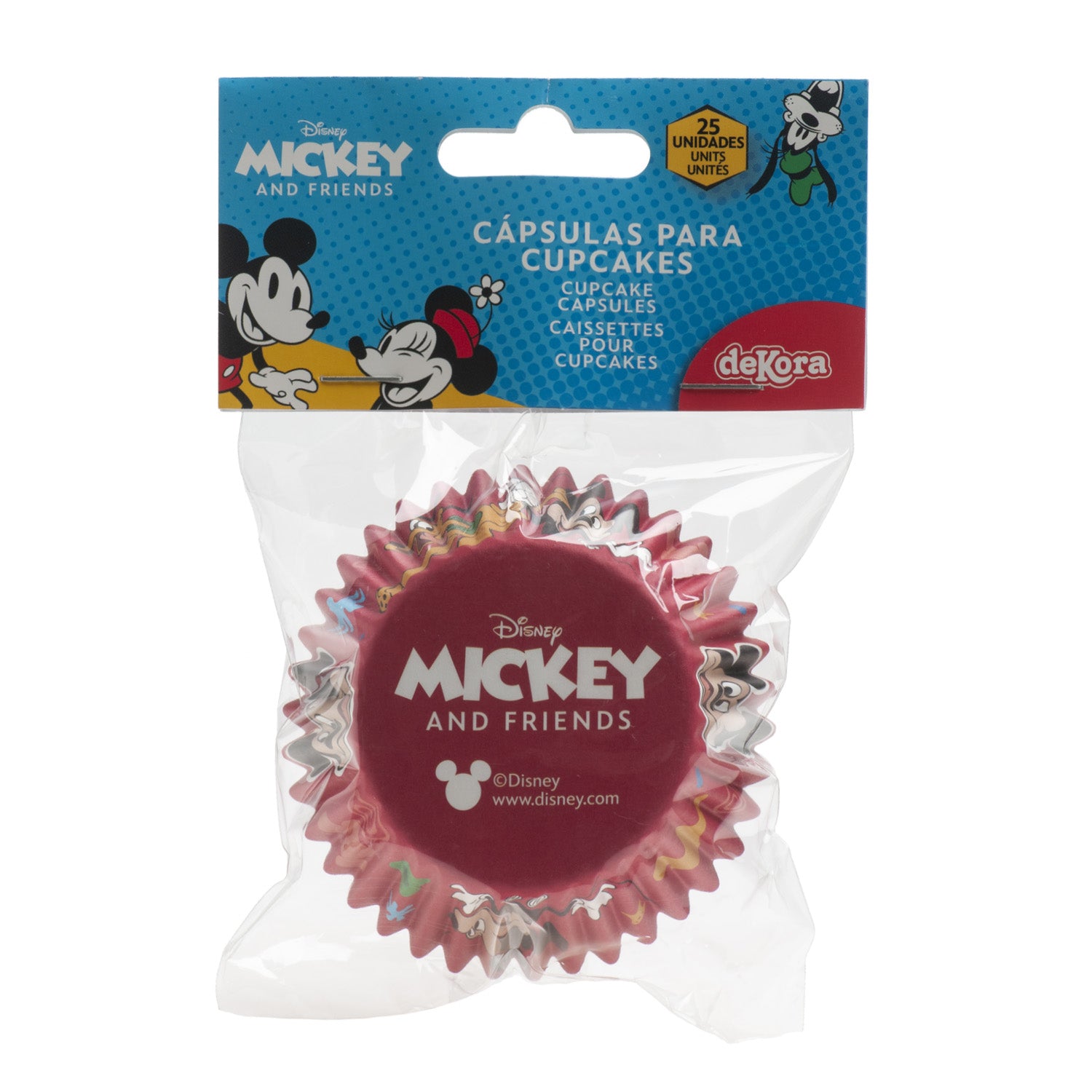 BLISTER 25 CAPSULAS CUPCAKE MICKEY Ø 5CM H 3CM