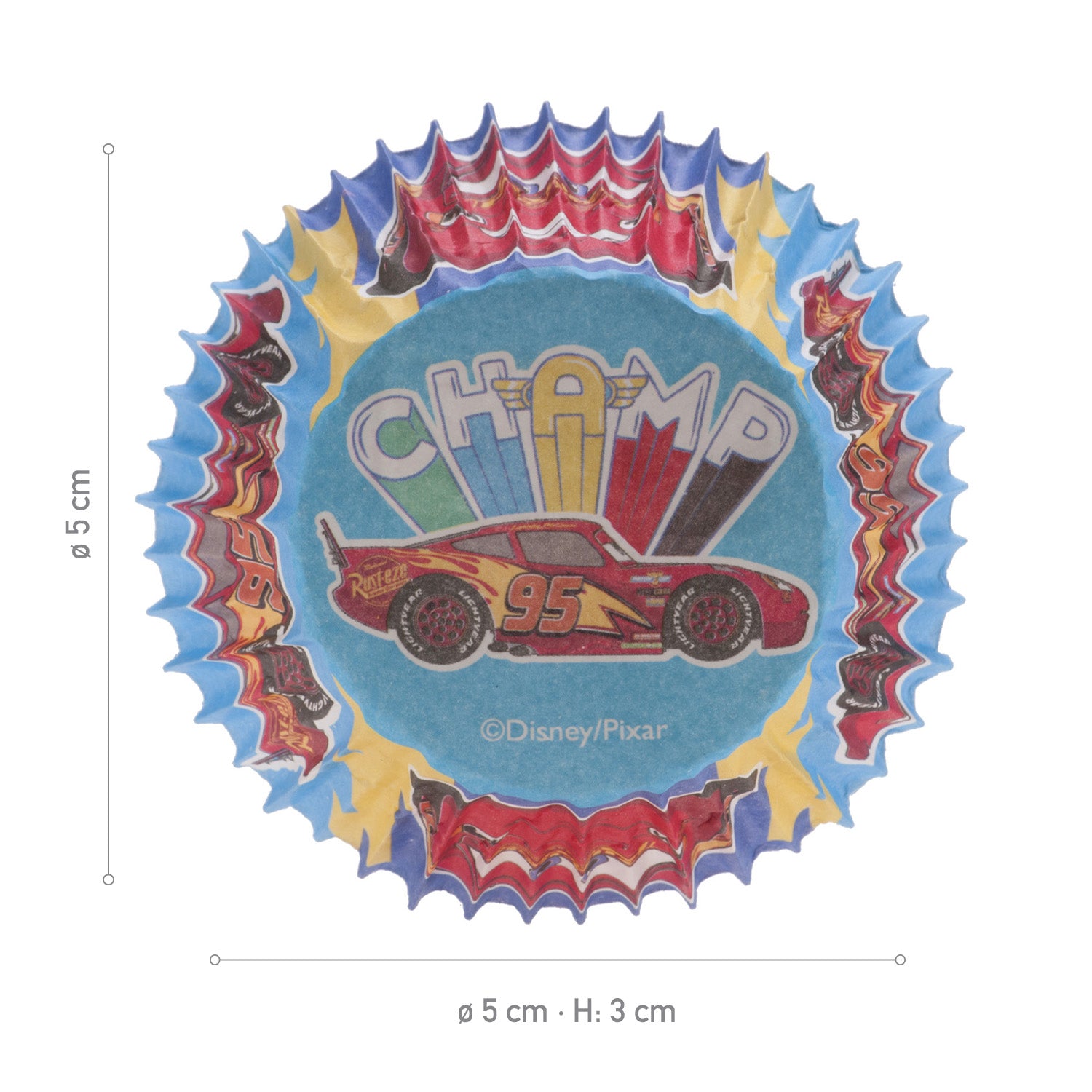 BLISTER 25 CAPSULAS CUPCAKE CARS Ø 5CM H 3CM