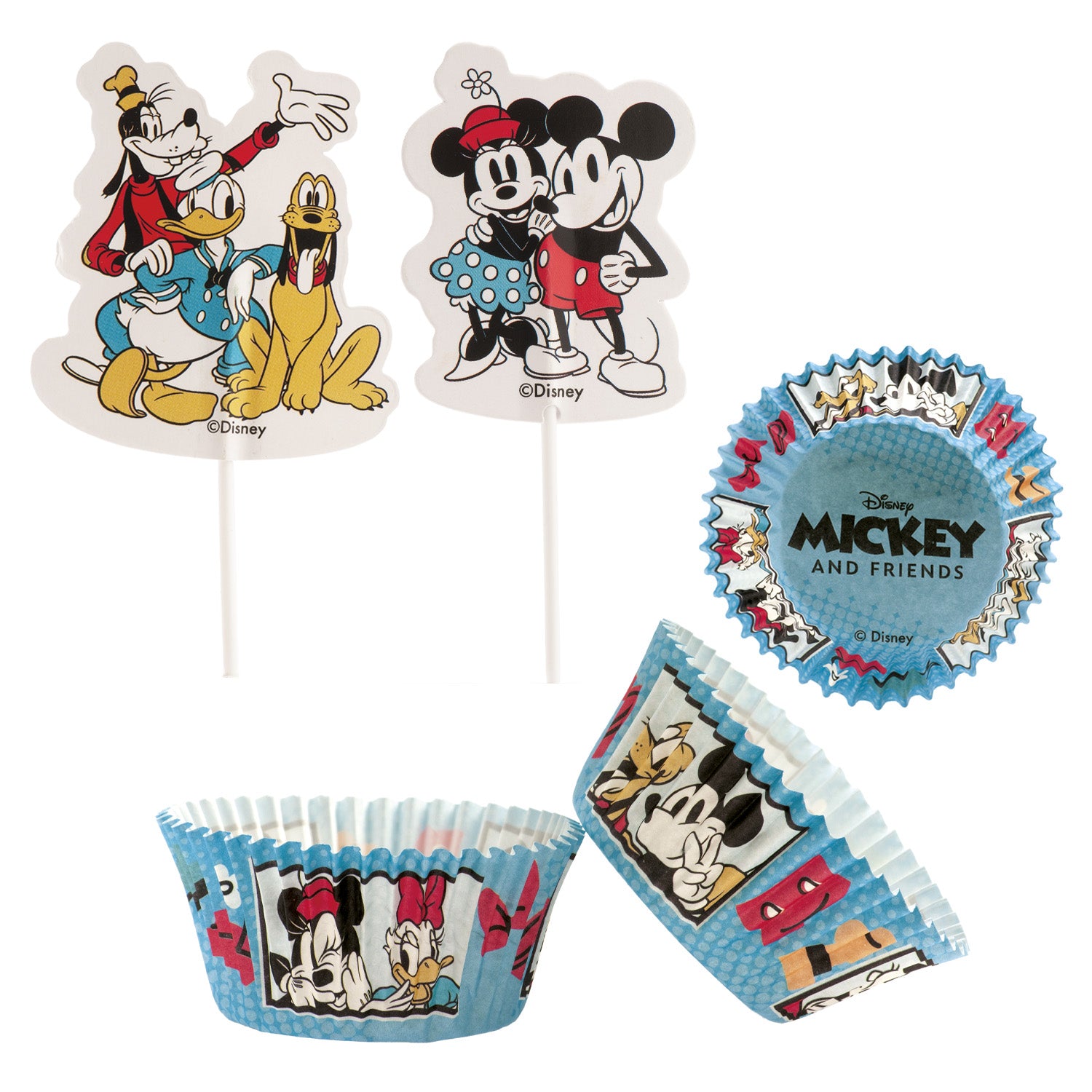 KIT DECORACION CUPCAKES CON TOPPERS MICKEY AND FRIENDS