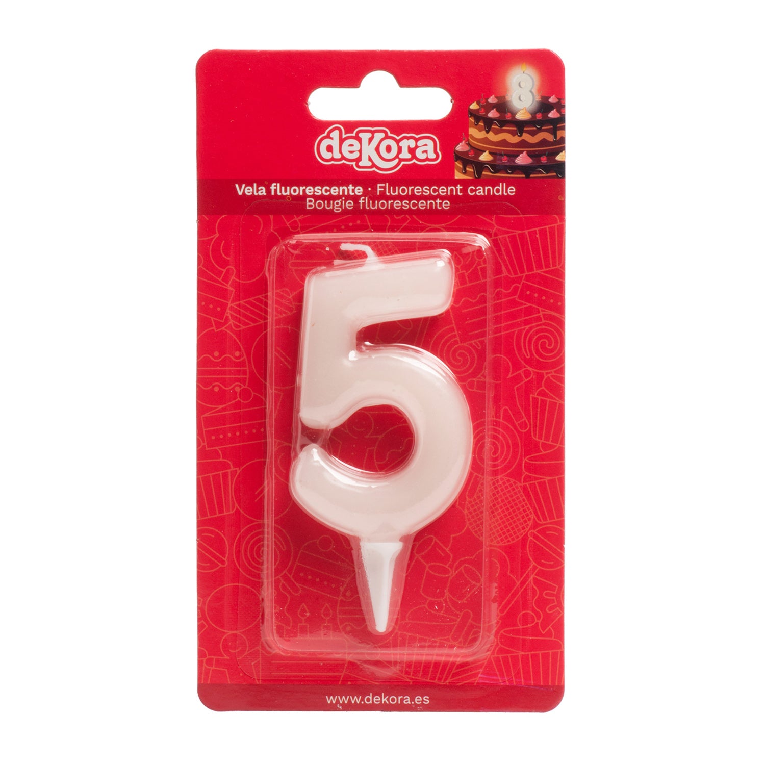 DISPLAY 12 VELAS Nº5 FLUORESCENTE 6CM