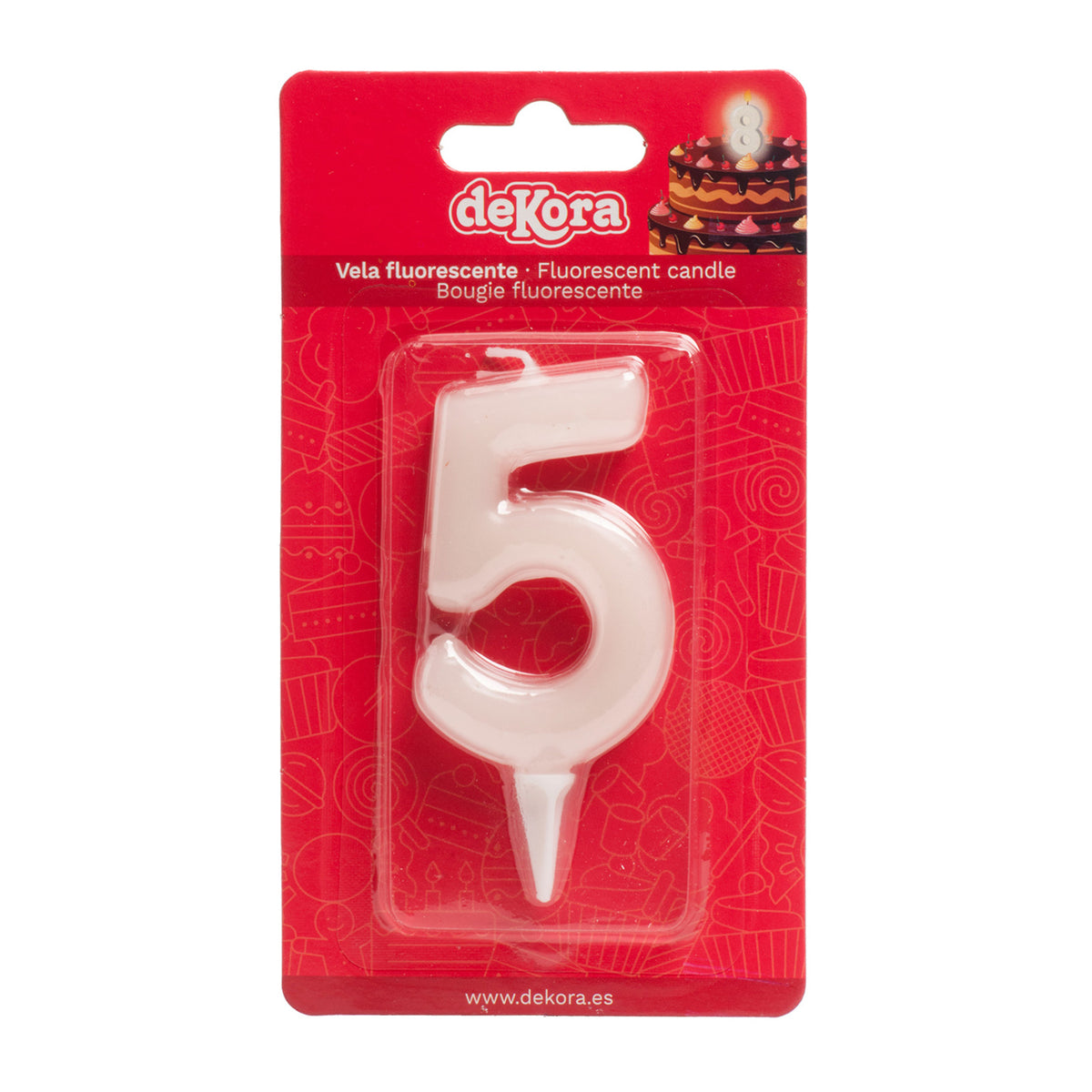DISPLAY 12 VELAS Nº5 FLUORESCENTE 6CM