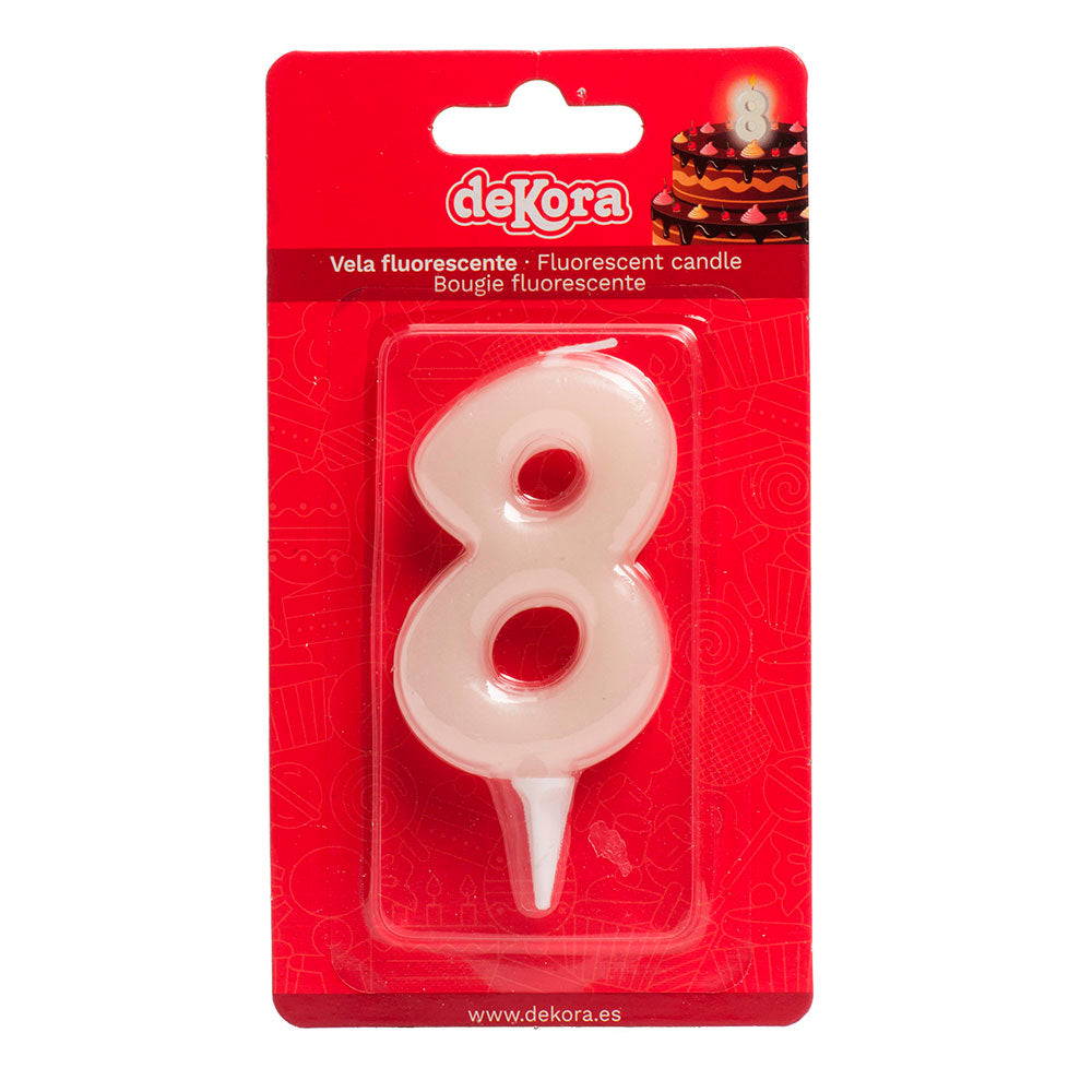 DISPLAY 12 VELAS Nº8 FLUORESCENTE 6CM