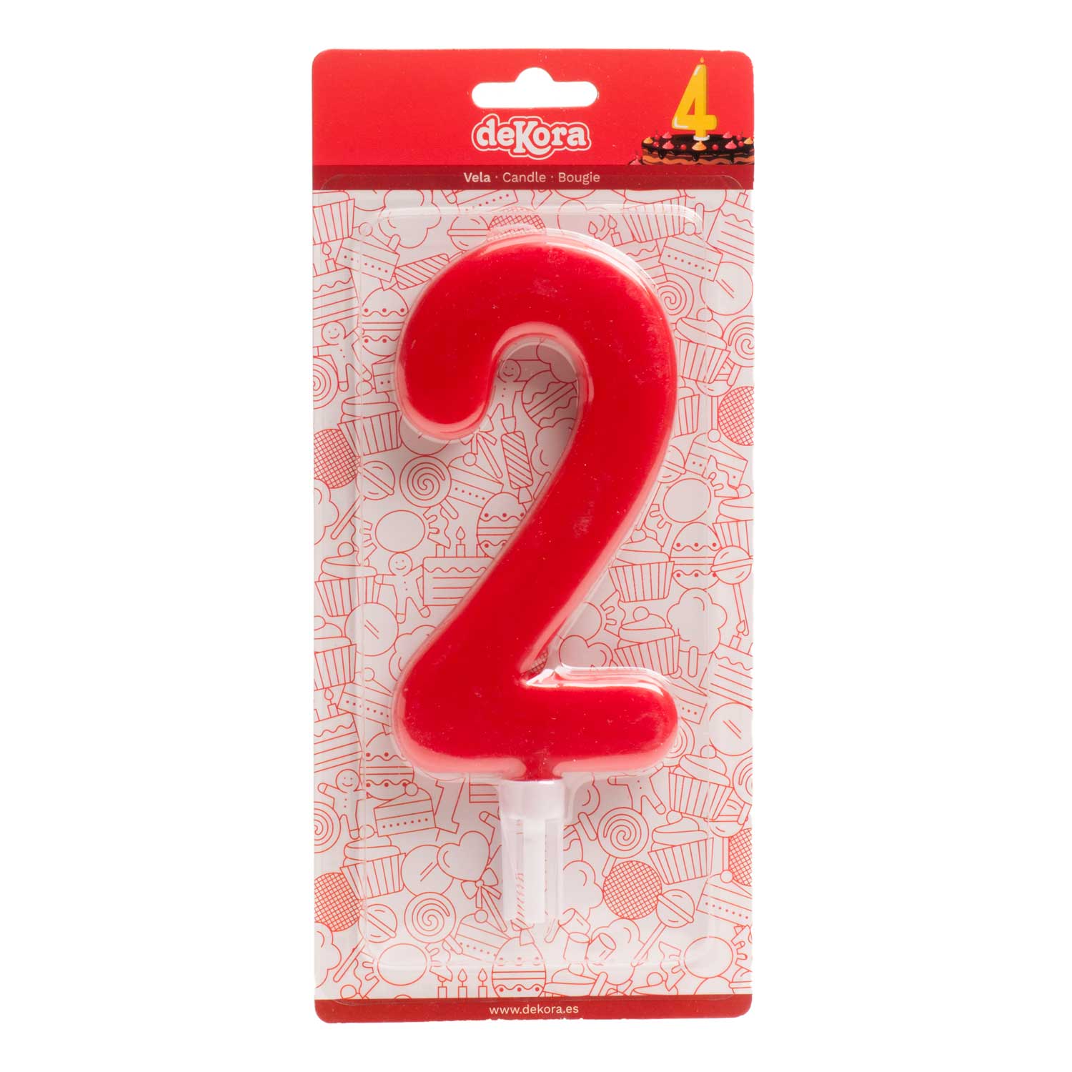 DISPLAY 6 VELAS GIGANTES Nº2 -15CM