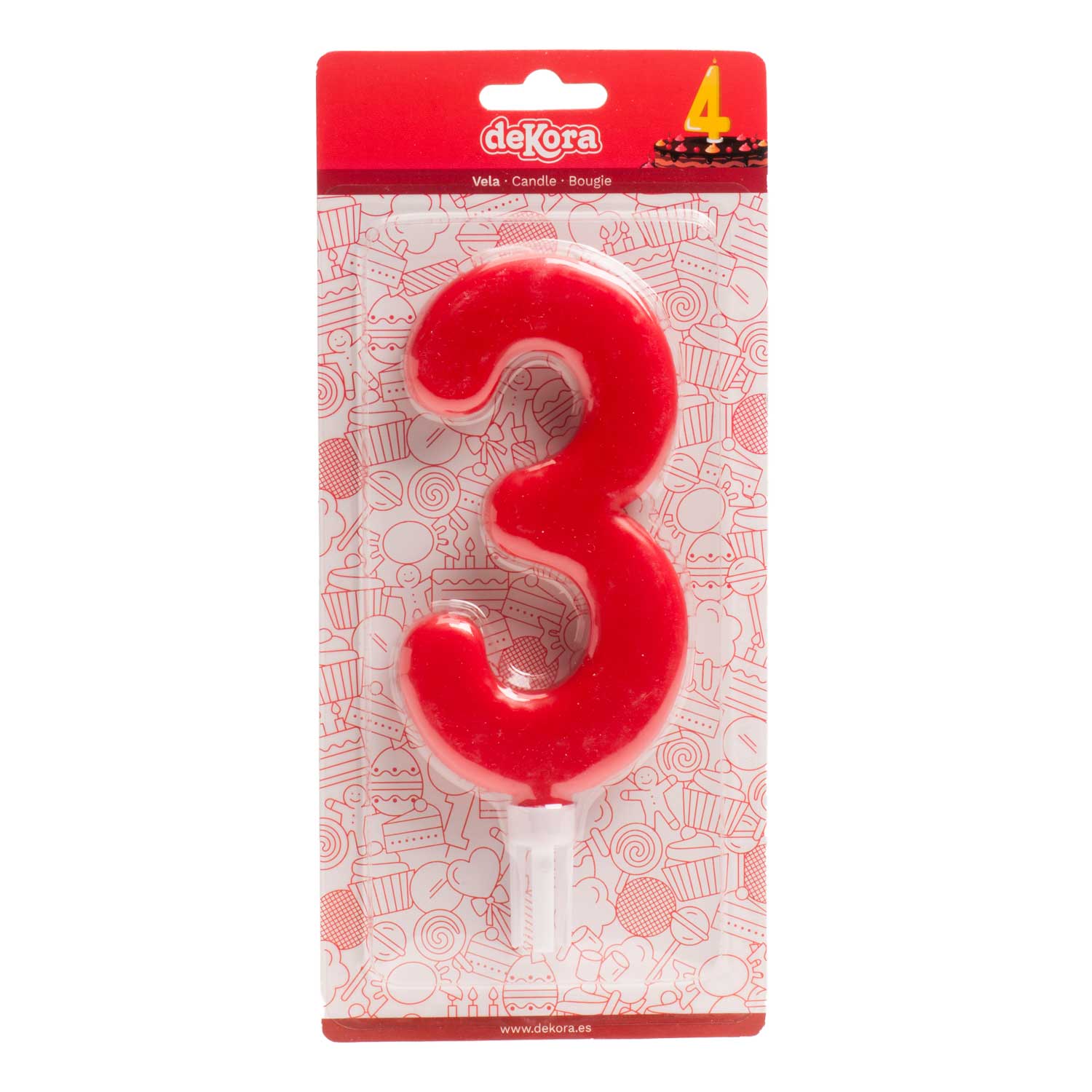 DISPLAY 6 VELAS GIGANTES Nº3 -15CM