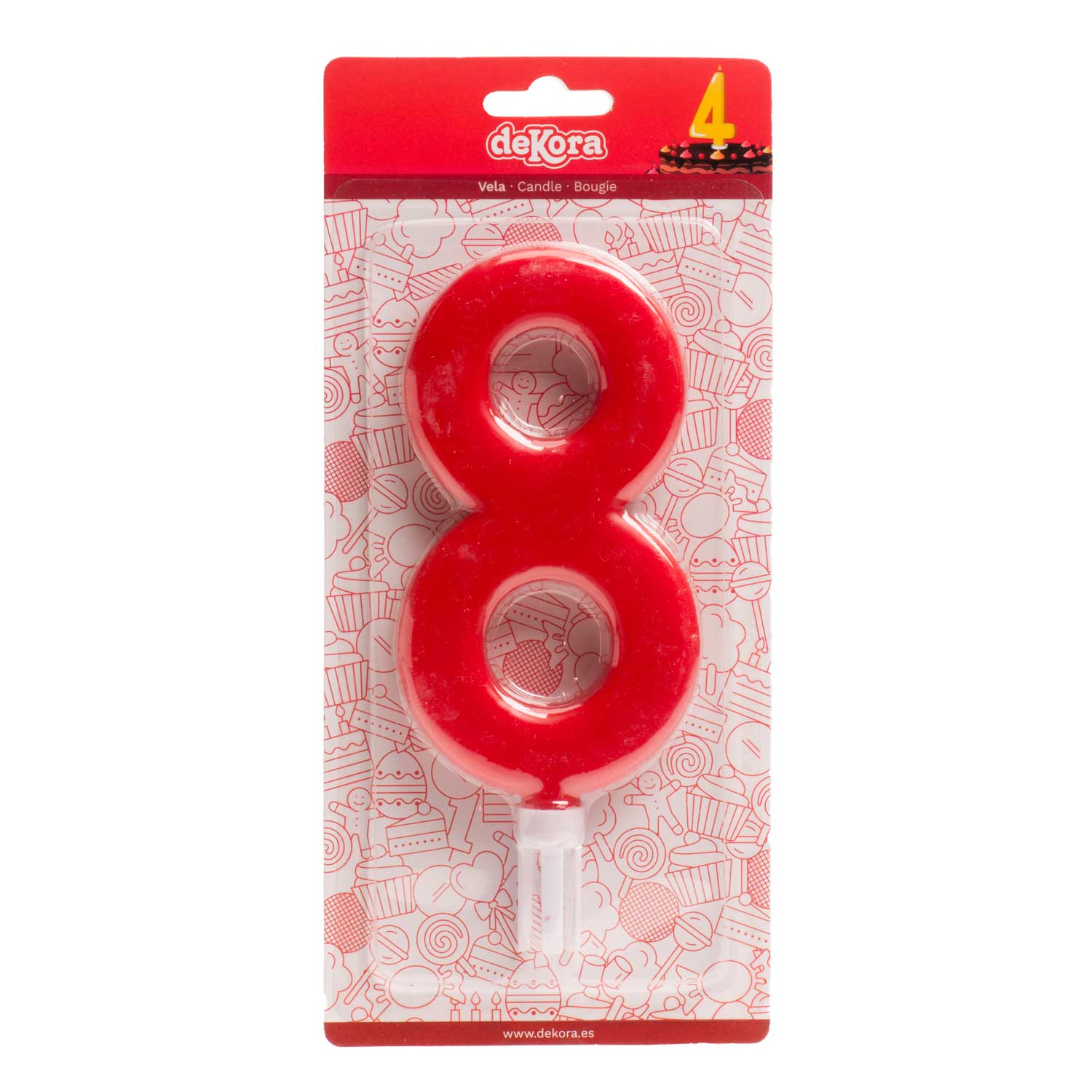 DISPLAY 6 VELAS GIGANTES Nº8 -15CM