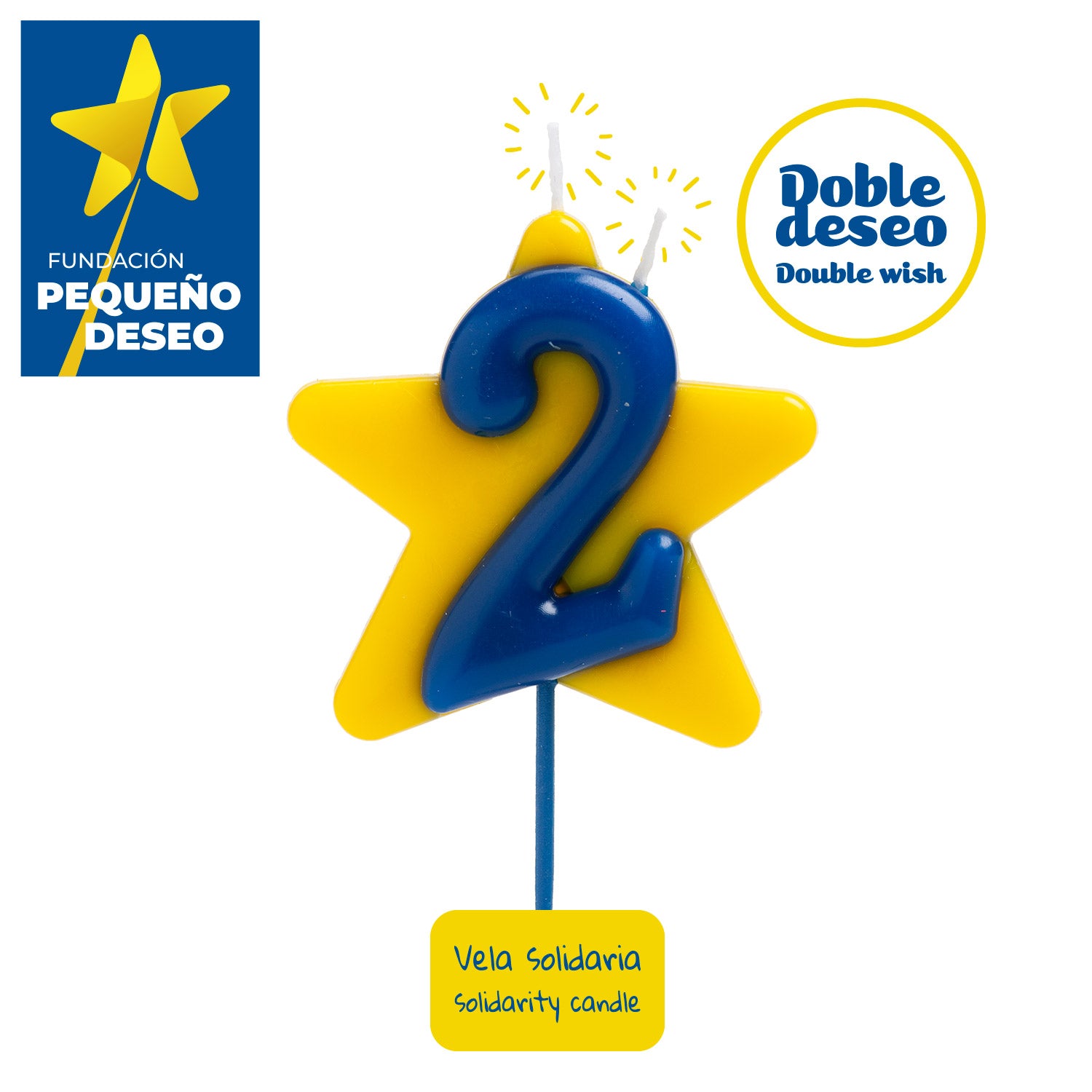VELA CUMPLEAÑOS SOLIDARIA ESTRELLA DOBLE DESEO | Nº2