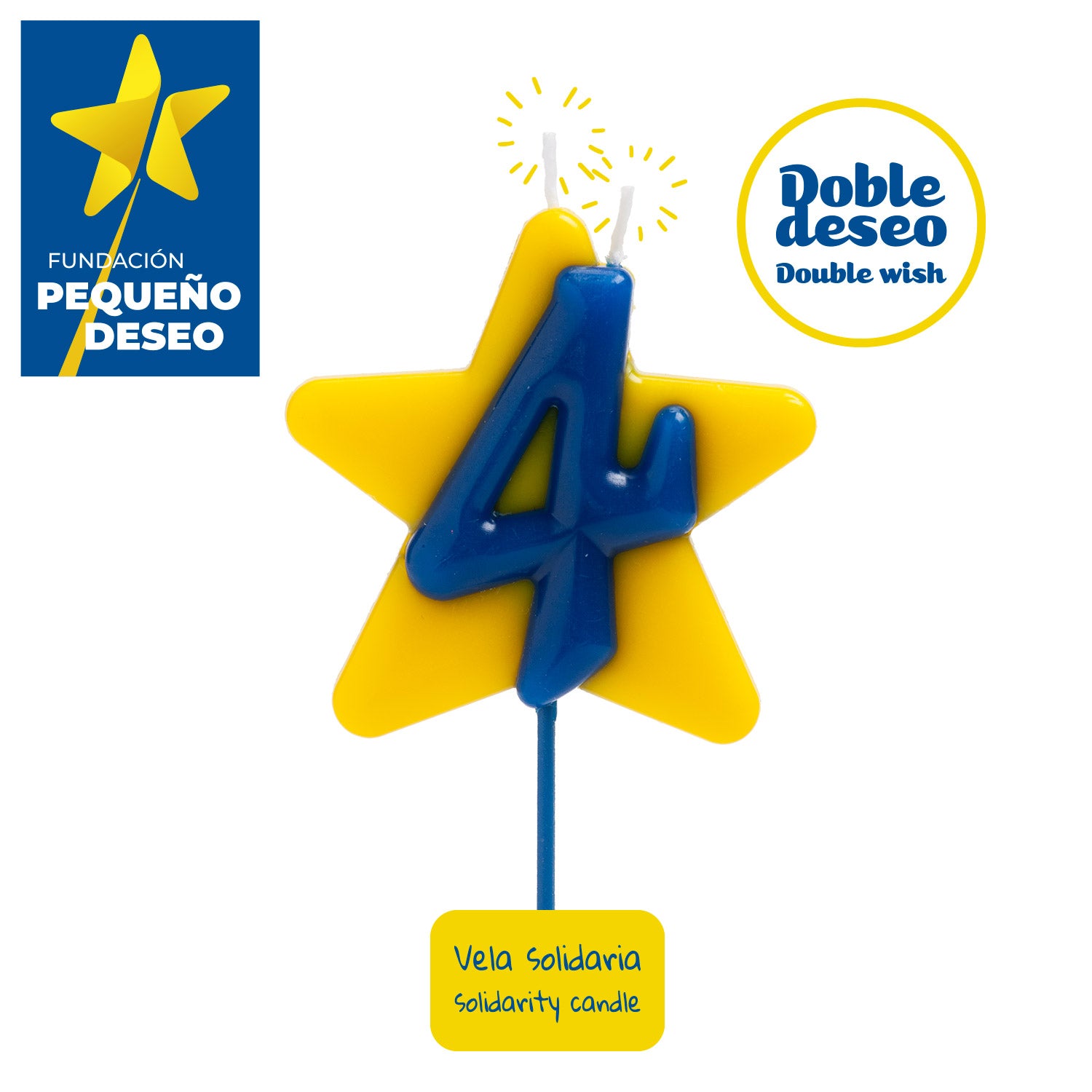 VELA CUMPLEAÑOS SOLIDARIA ESTRELLA DOBLE DESEO | Nº4