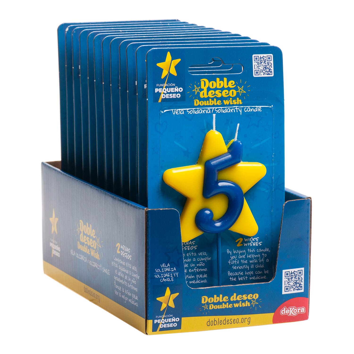 VELA CUMPLEAÑOS SOLIDARIA ESTRELLA DOBLE DESEO | Nº5