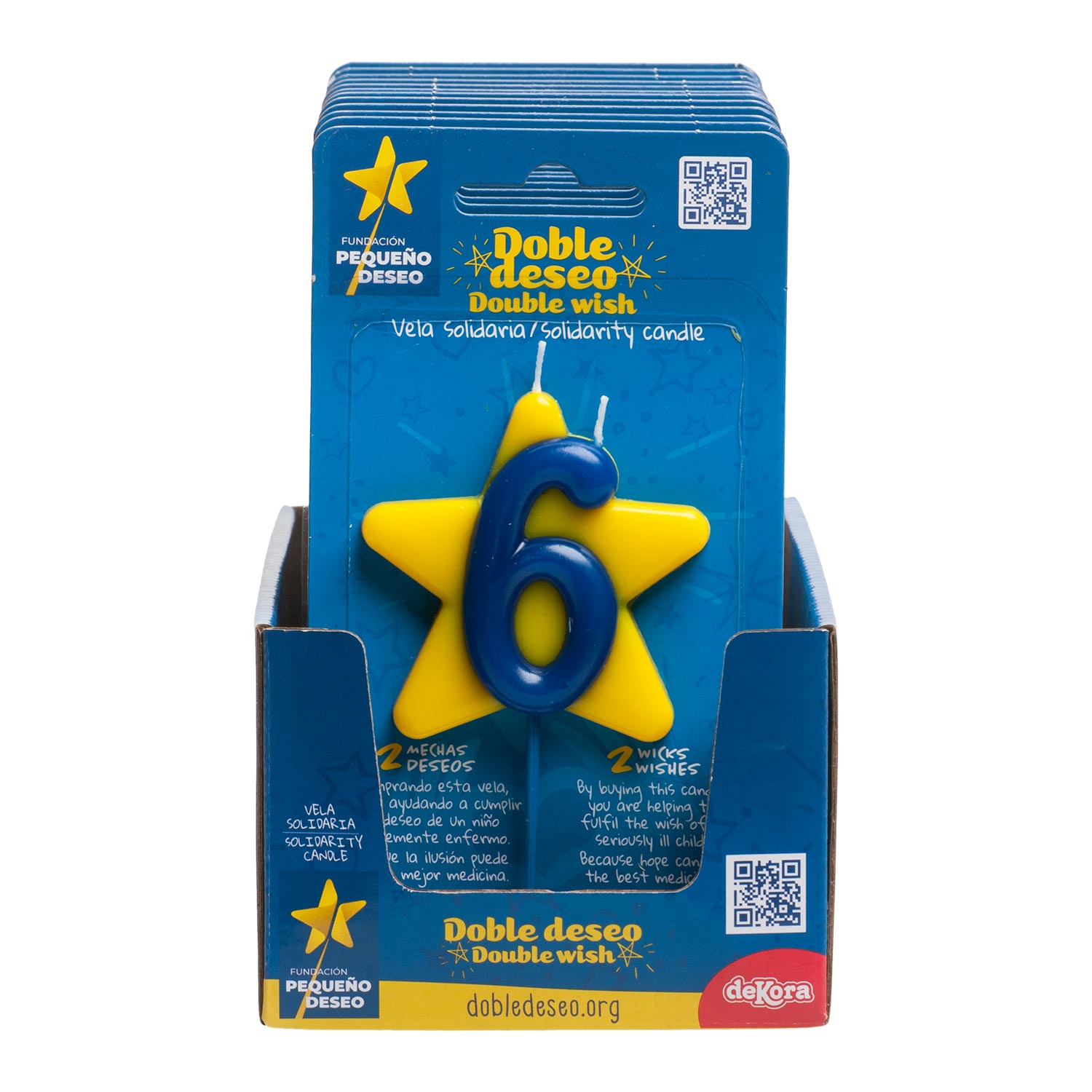 VELA CUMPLEAÑOS SOLIDARIA ESTRELLA DOBLE DESEO | Nº6