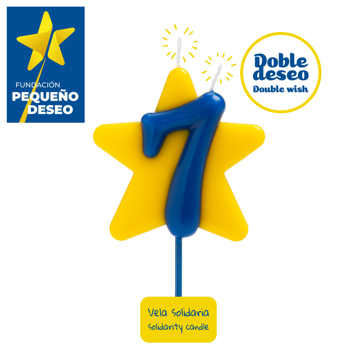 VELA CUMPLEAÑOS SOLIDARIA ESTRELLA DOBLE DESEO | Nº7
