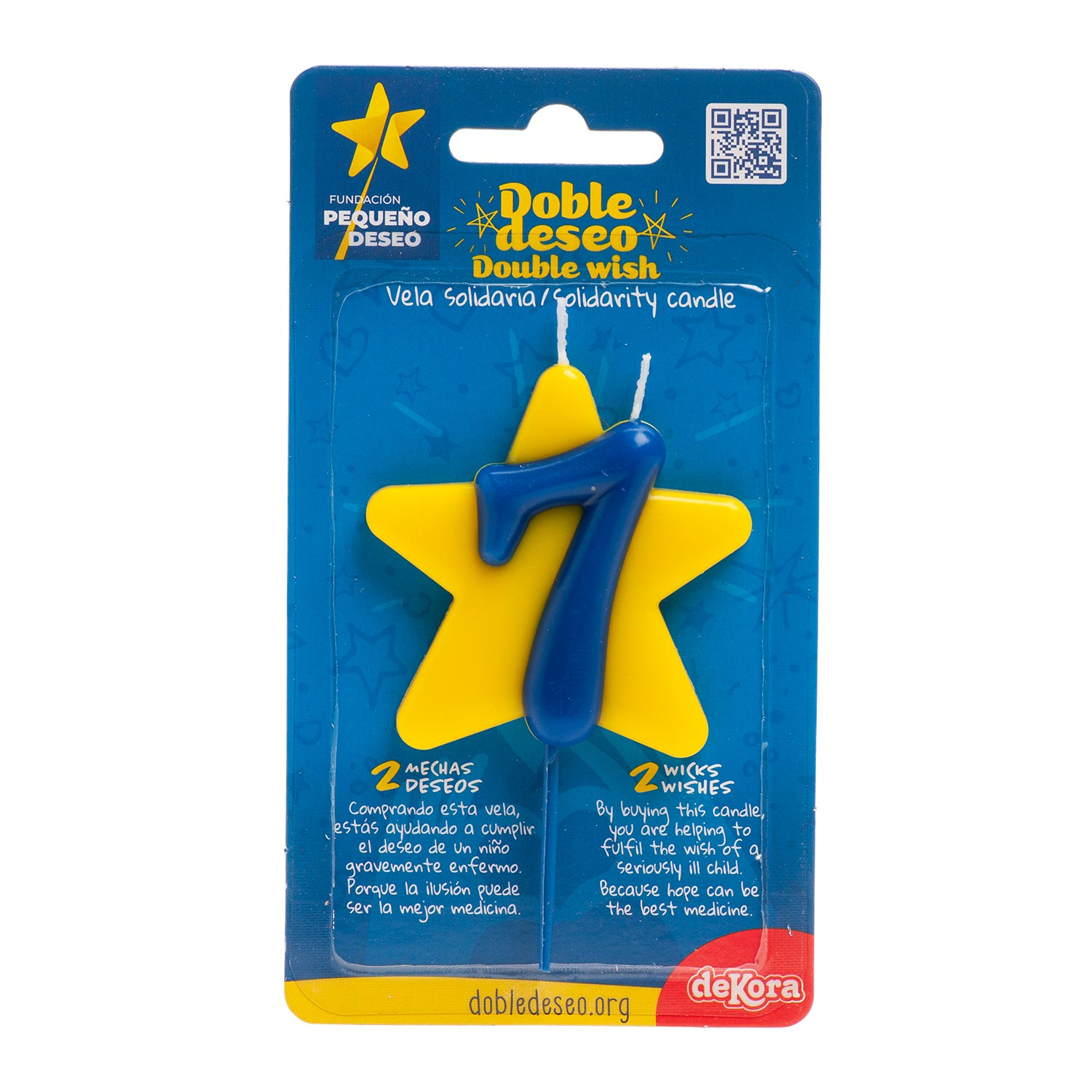 VELA CUMPLEAÑOS SOLIDARIA ESTRELLA DOBLE DESEO | Nº7