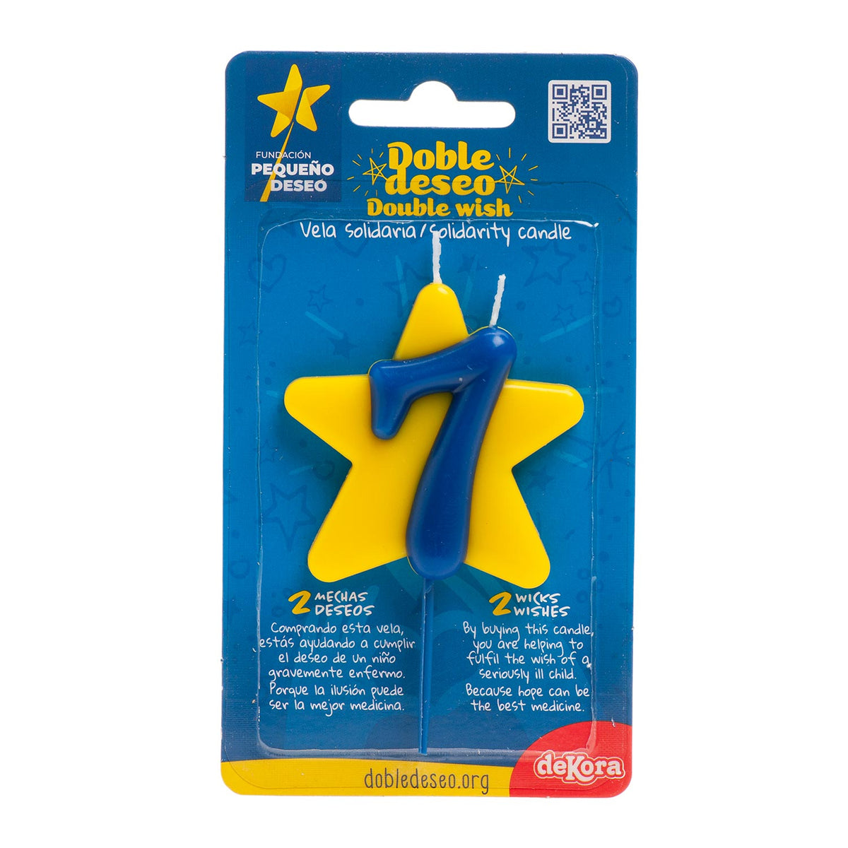 VELA CUMPLEAÑOS SOLIDARIA ESTRELLA DOBLE DESEO | Nº7