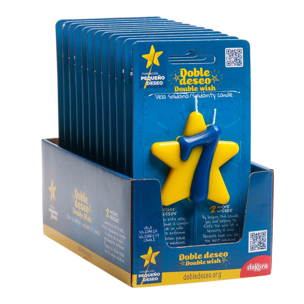 VELA CUMPLEAÑOS SOLIDARIA ESTRELLA DOBLE DESEO | Nº7