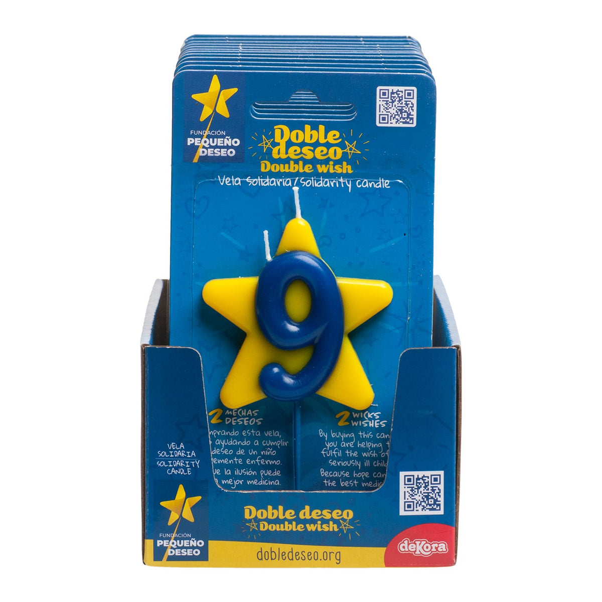 VELA CUMPLEAÑOS SOLIDARIA ESTRELLA DOBLE DESEO | Nº9